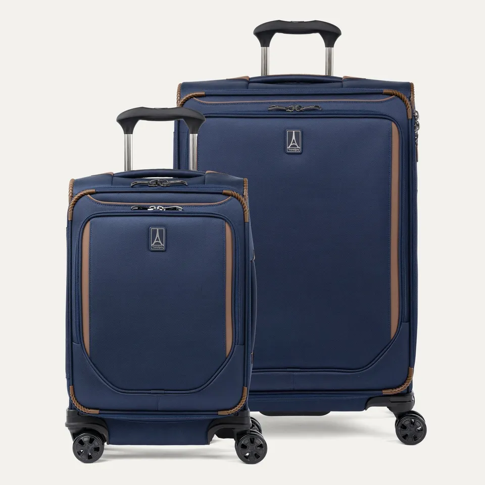 travelpro-crew-classic-2-piece-spinner-set-compact-carry-on-medium-check-in-patr image 1