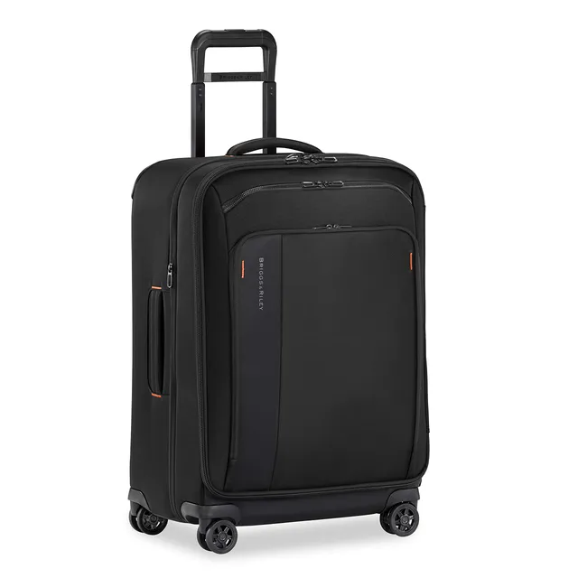 briggs-riley-zdx-26-medium-expandable-spinner-checked-luggage-black image 1