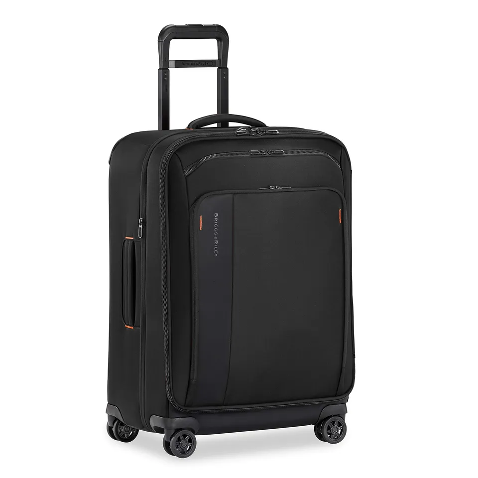briggs-riley-zdx-26-medium-expandable-spinner-checked-luggage-black image 1