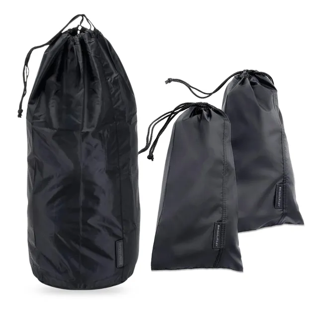 briggs-riley-travel-laundry-bag-with-drawstring-shoe-covers-pack-of-3-black image 1