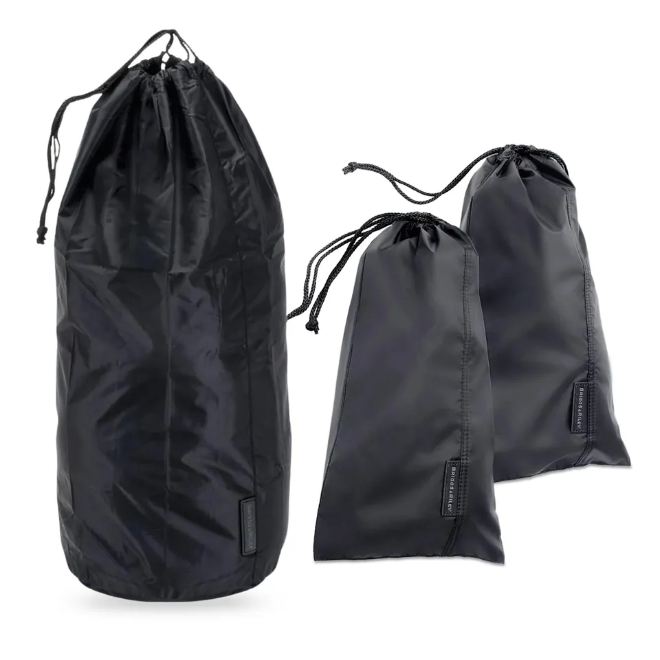 briggs-riley-travel-laundry-bag-with-drawstring-shoe-covers-pack-of-3-black image 1
