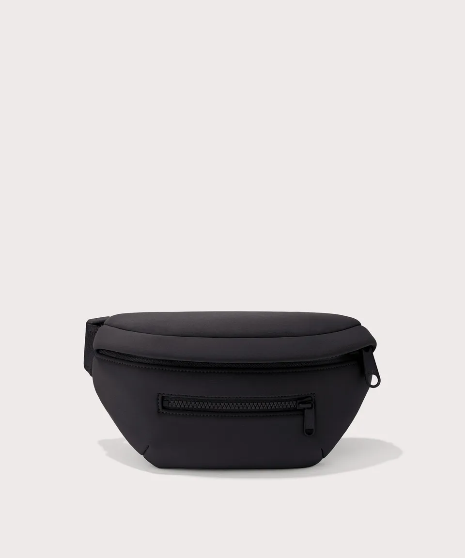 dagne-dover-ace-fanny-pack-in-onyx-waterproof-neoprene-belt-bag image 1