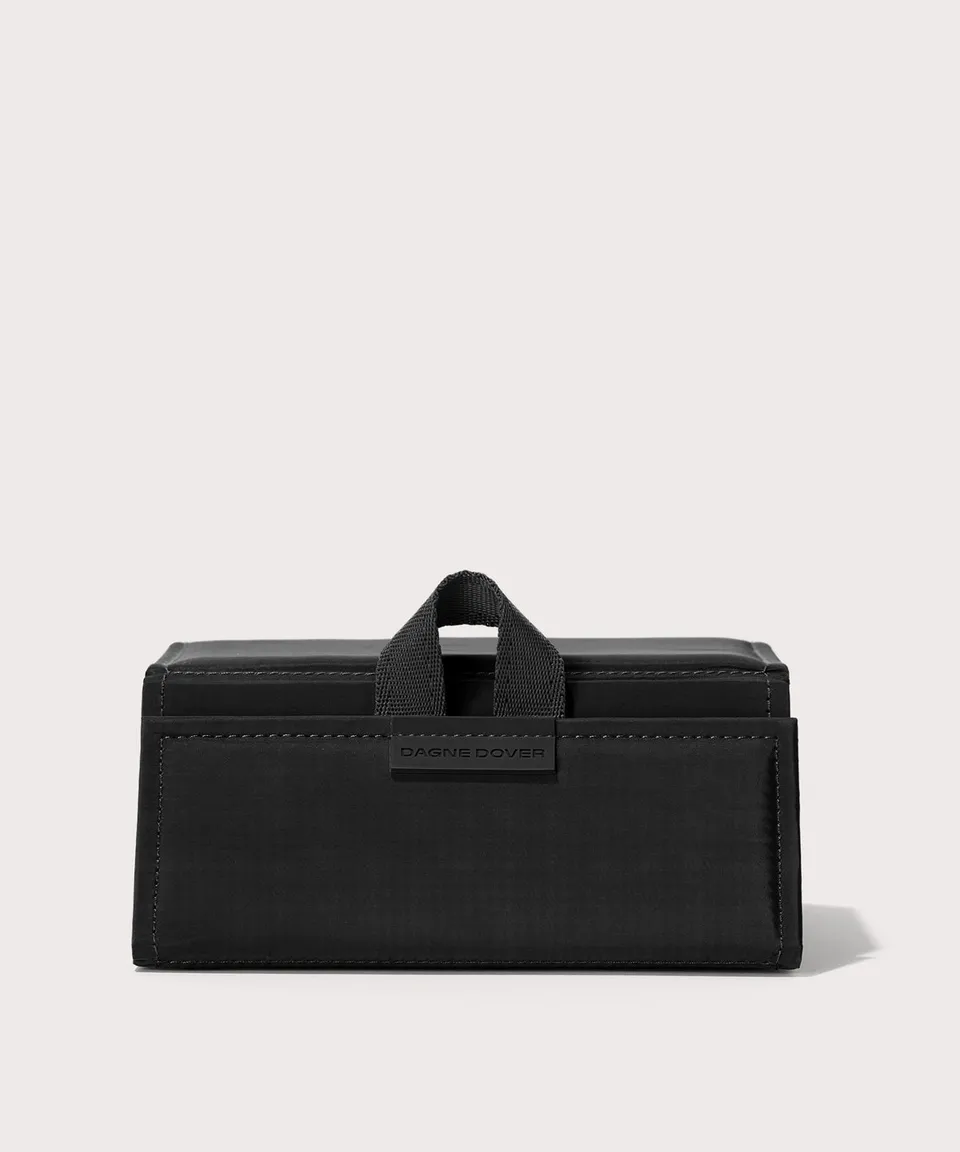 dagne-dover-remi-glasses-case-in-onyx-foldable-travel-sunglasses-holder image 1