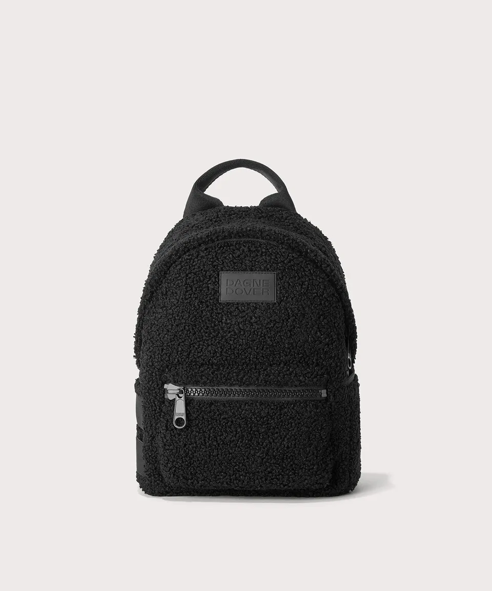 dagne-dover-dakota-backpack-small-in-onyx-shearling-compact-neoprene-backpack-wi image 1