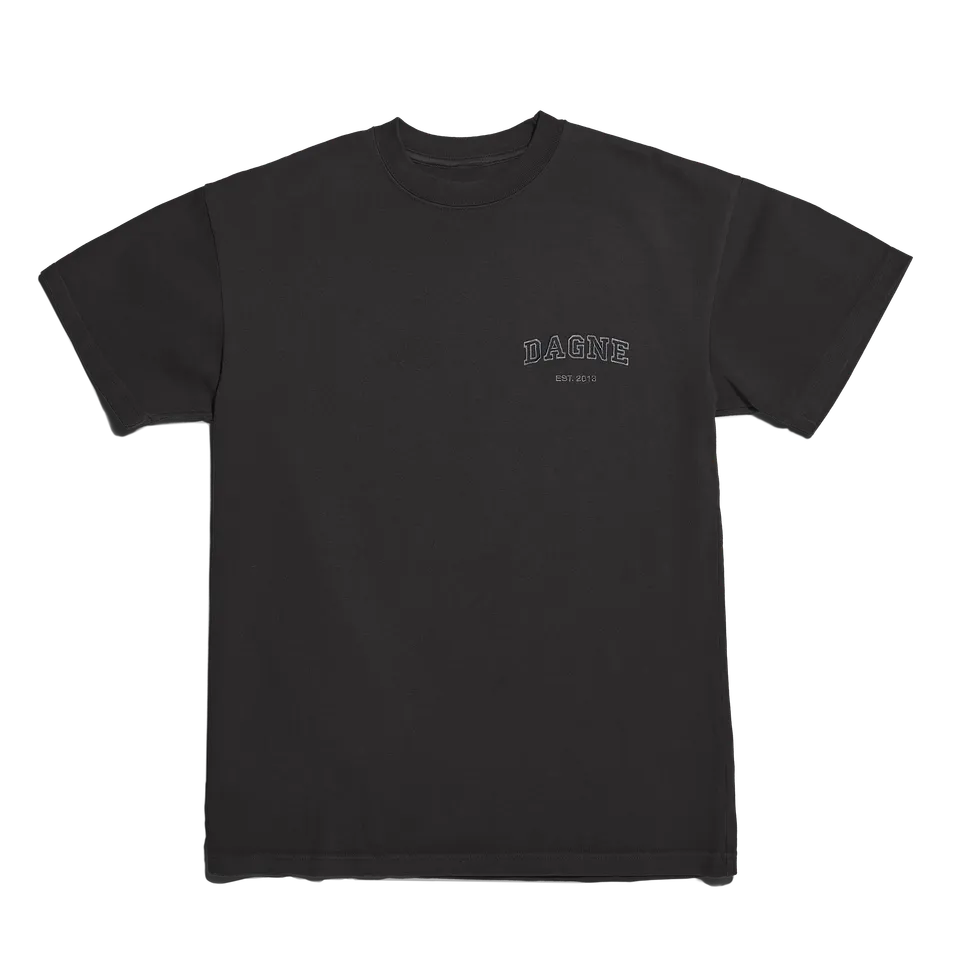 dagne-dover-varsity-logo-t-shirt-in-onyx-4x image 1