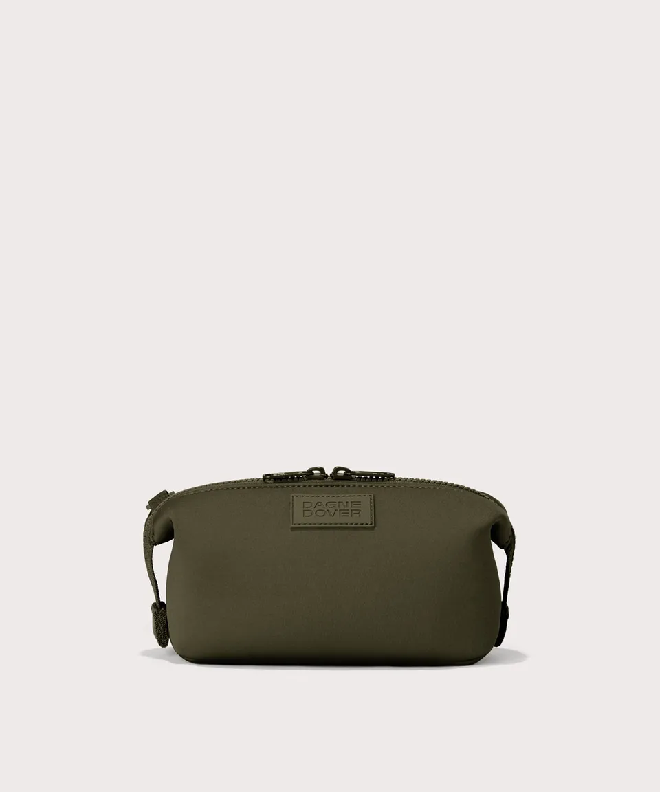 dagne-dover-hunter-toiletry-bag-in-dark-moss-small-premium-neoprene-organizer image 1