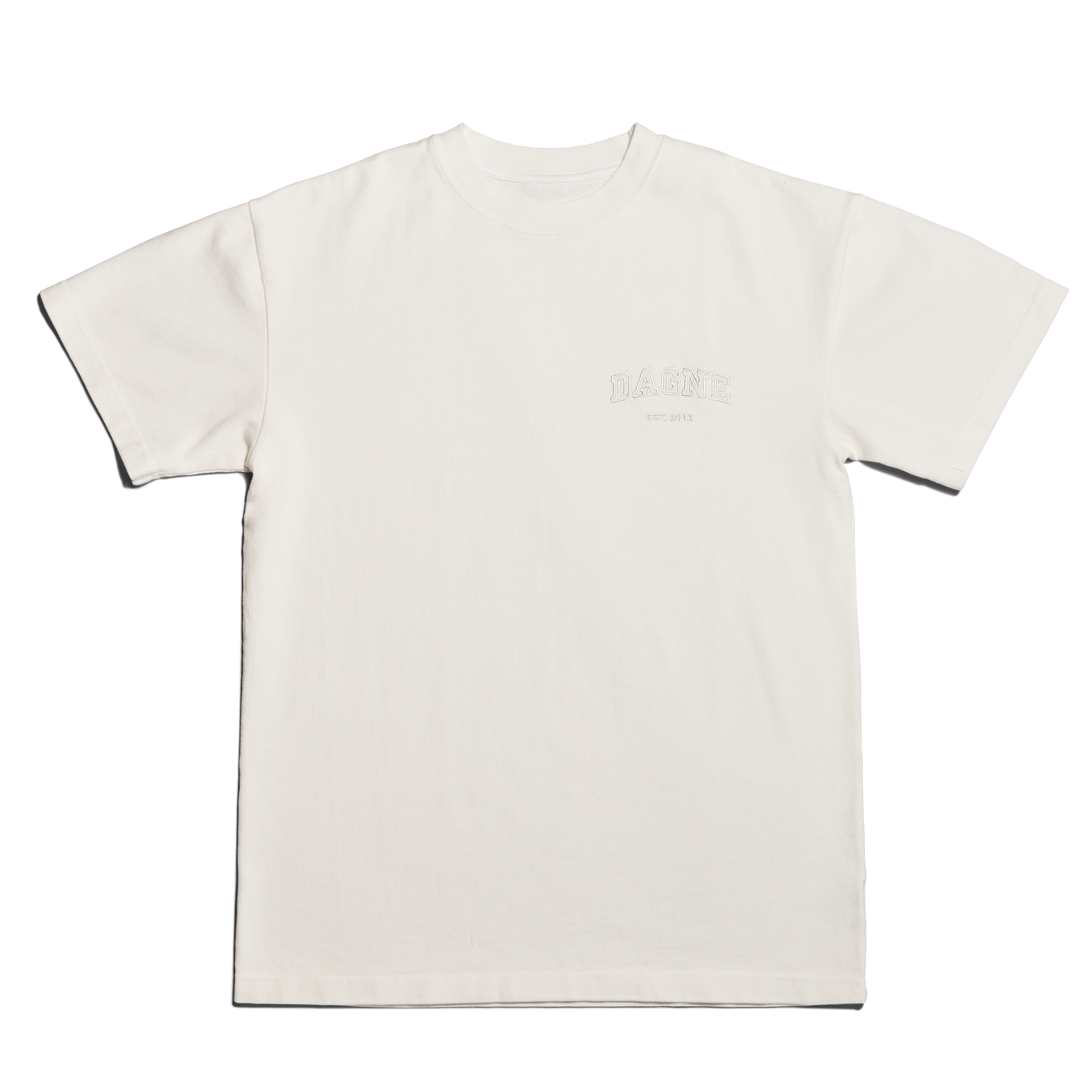 dagne-dover-varsity-logo-t-shirt-in-moonbeam-2x-cotton-apparel image 1