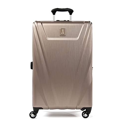 travelpro-maxlite-5-hardside-spinner-wheel-luggage-25-inch-checked-medium-brushe image 7
