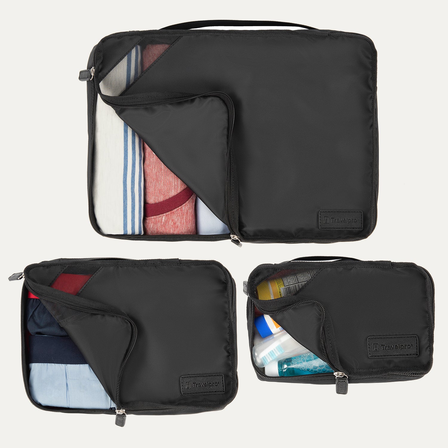 travelpro-essentials-3-pack-packing-cube-set-s-m-l-lightweight-travel-organizer- image 2