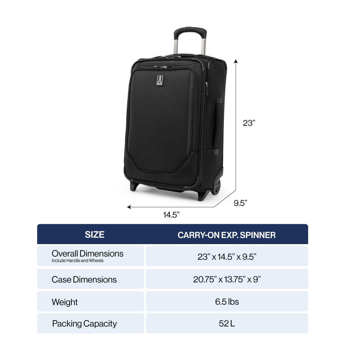 travelpro-crew-classic-lightweight-softside-expandable-carry-on-luggage-2-wheel- image 6