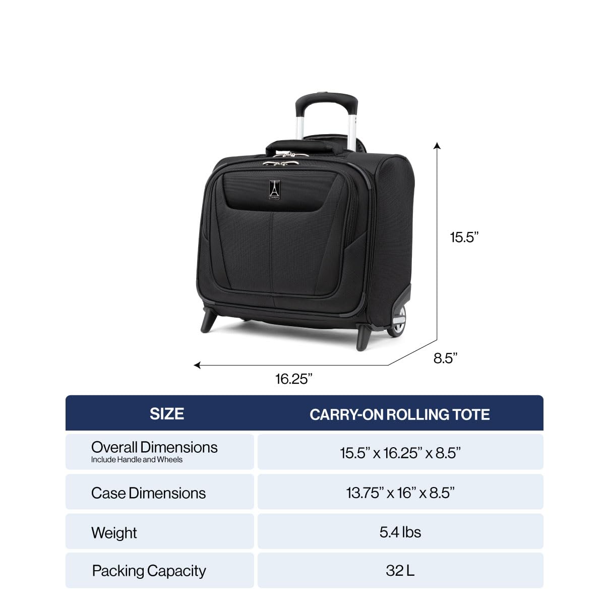 travelpro-maxlite-5-softside-lightweight-rolling-underseat-tote-upright-2-wheel- image 5