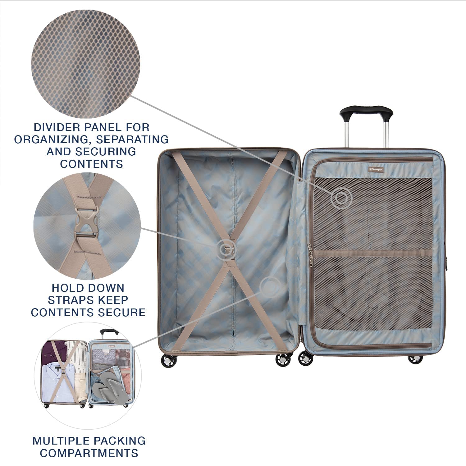 travelpro-maxlite-5-hardside-spinner-wheel-luggage-25-inch-checked-medium-brushe image 4