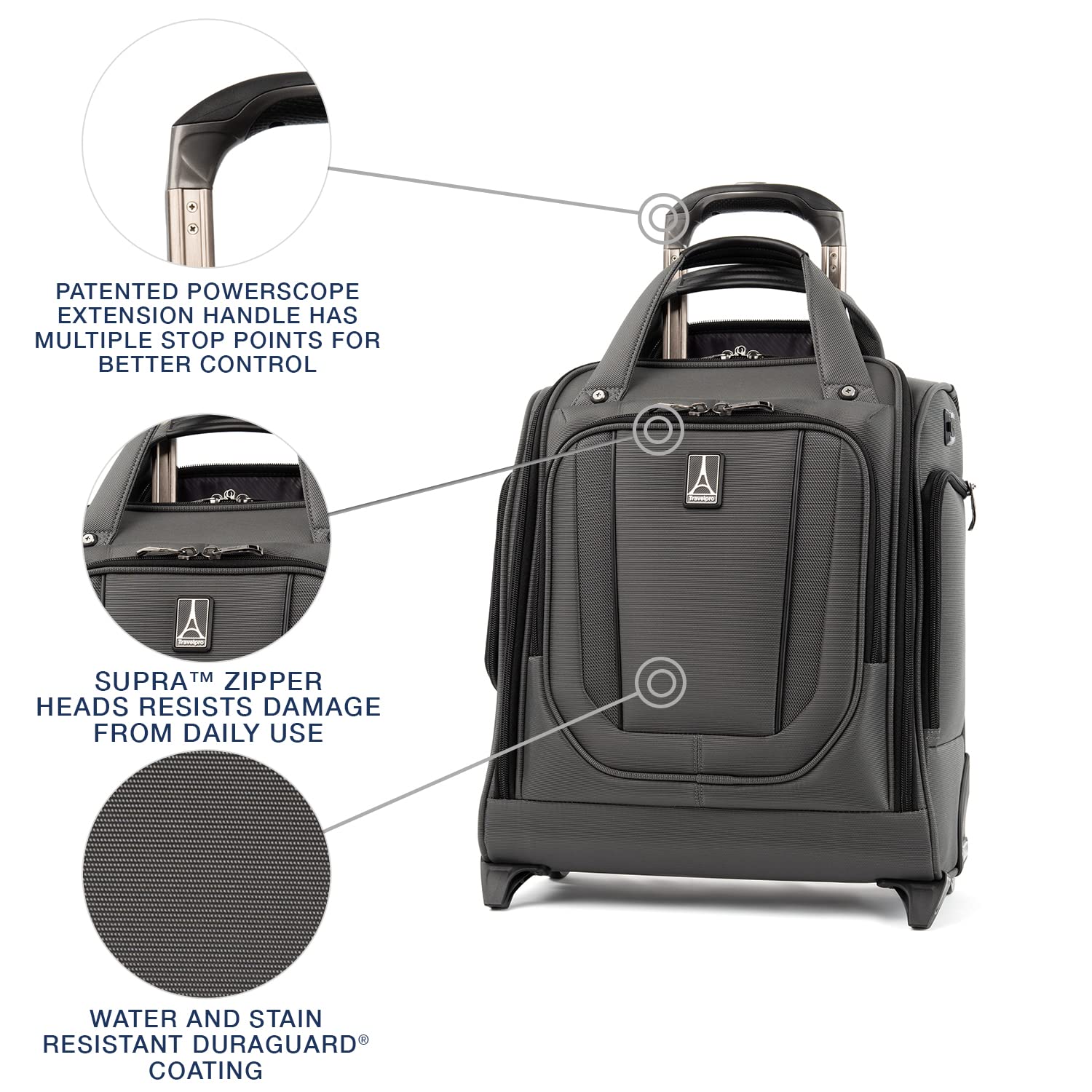 travelpro-crew-versapack-rolling-underseat-carry-on-bag-16-inch-titanium-grey image 2