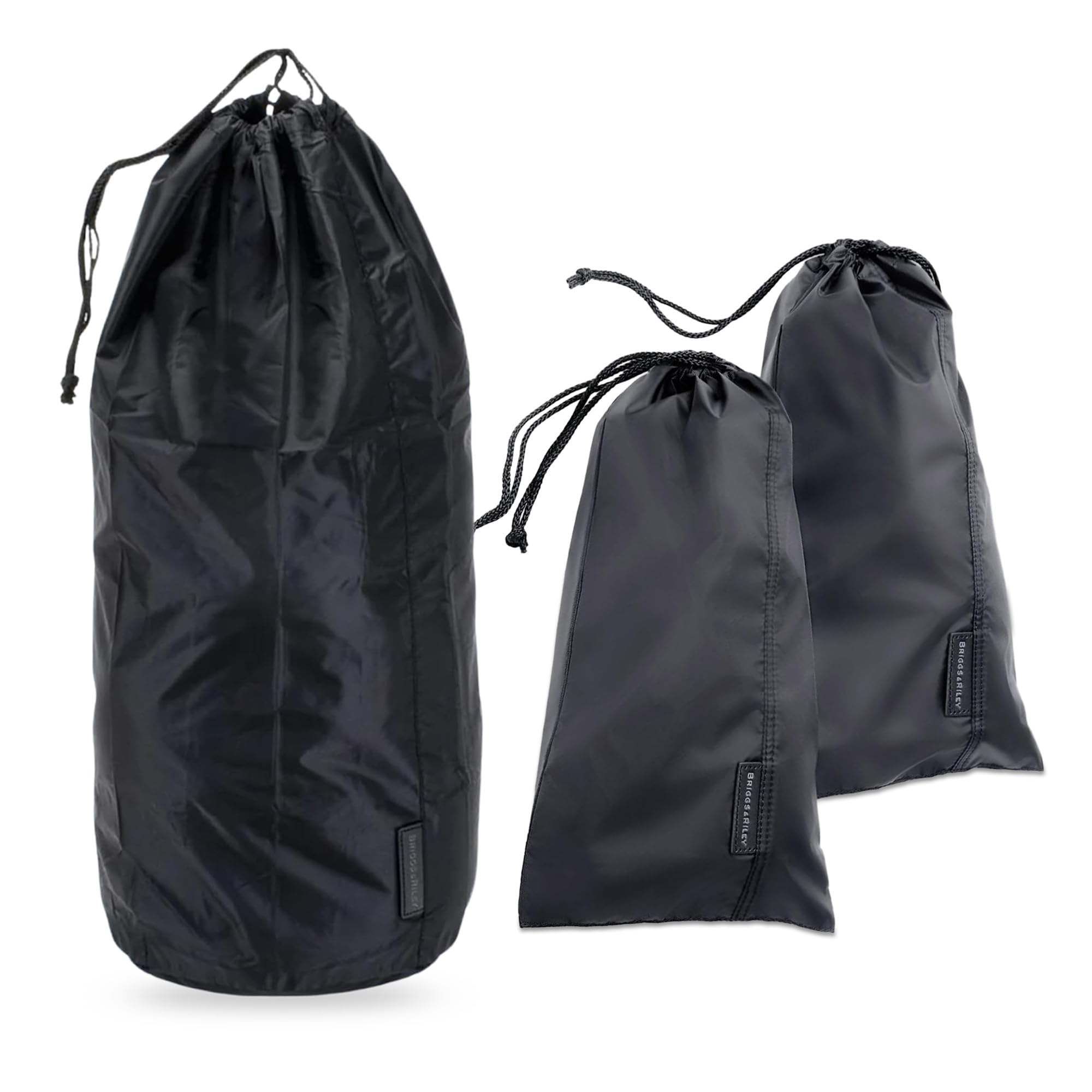 briggs-riley-travel-laundry-bag-with-drawstring-shoe-covers-pack-of-3-black image 1