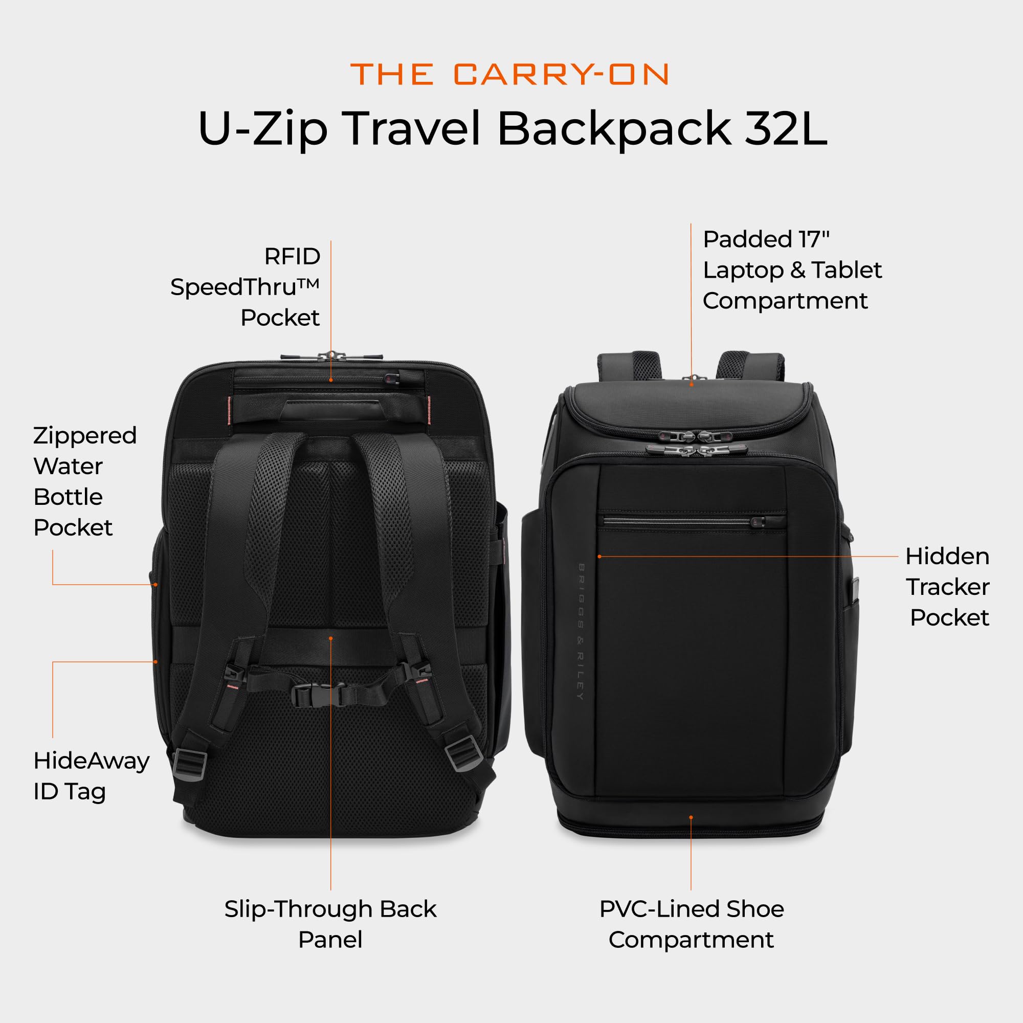 briggs-riley-zdx-u-zip-travel-backpack-carry-on-with-shoe-compartment-17-laptop- image 2