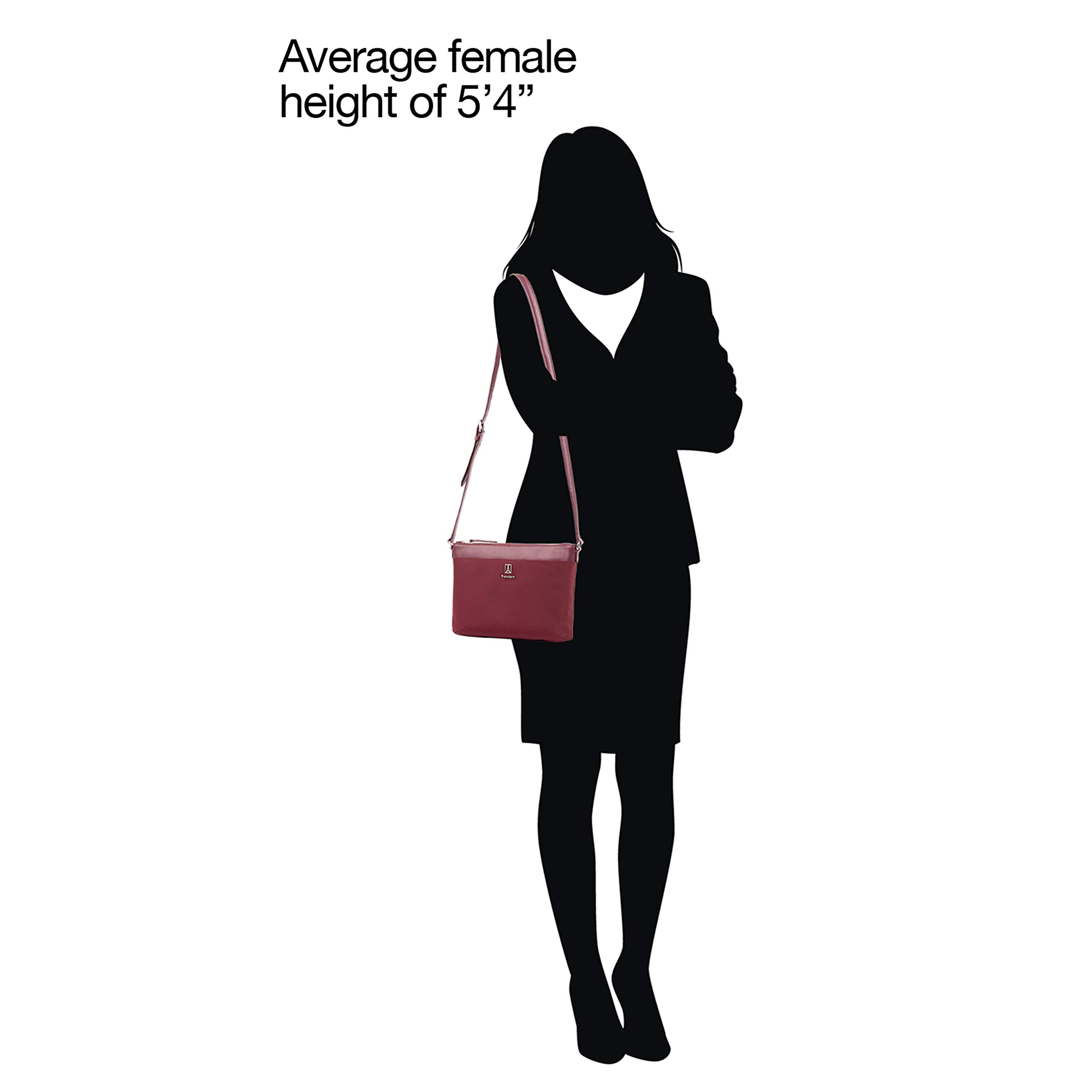 travelpro-platinum-elite-women-s-crossbody-lightweight-nylon-purse-with-leather- image 4