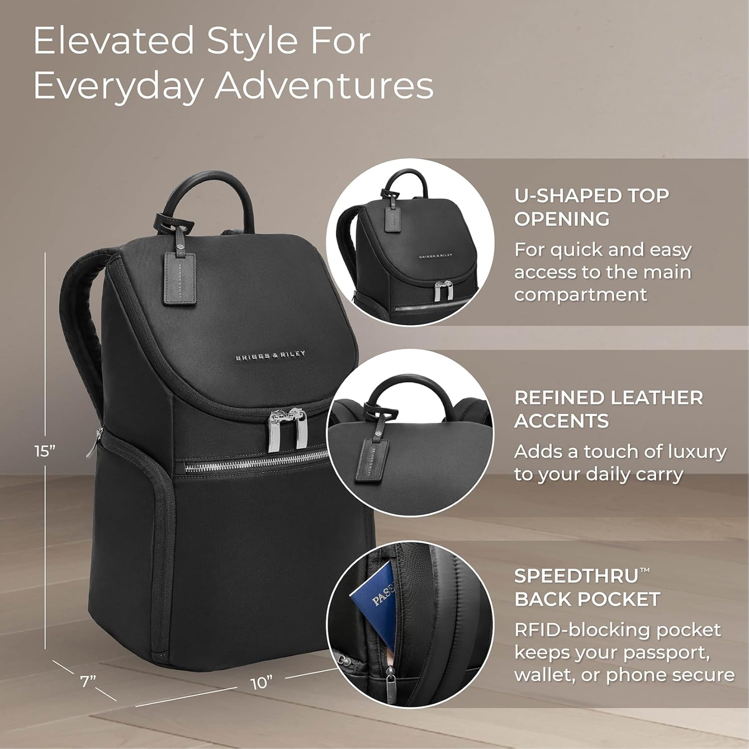 briggs-riley-u-zip-backpack-rhapsody-collection-black-carry-on-size-personal-ite image 2