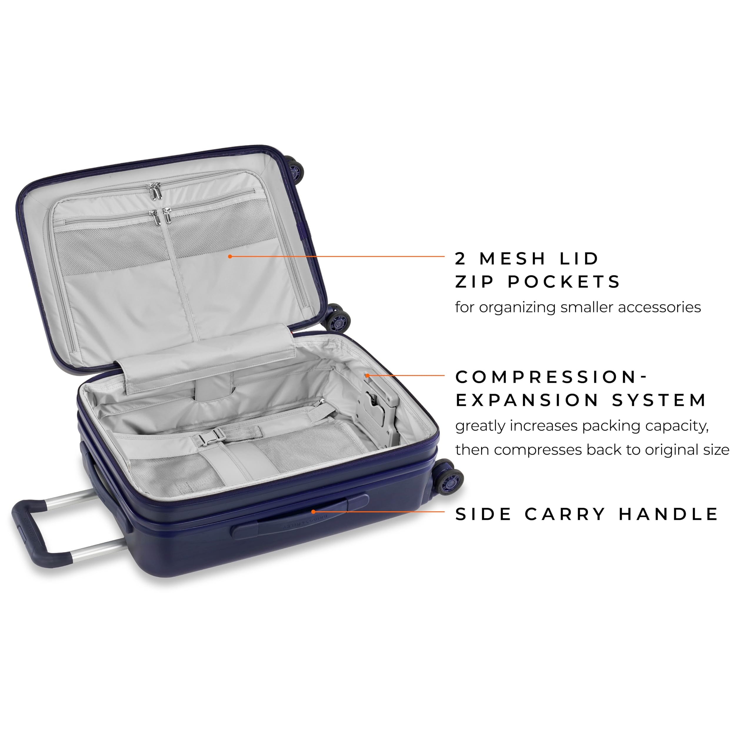 briggs-riley-sympatico-hardside-domestic-spinner-luggage-matte-navy-22-inch-carr image 3