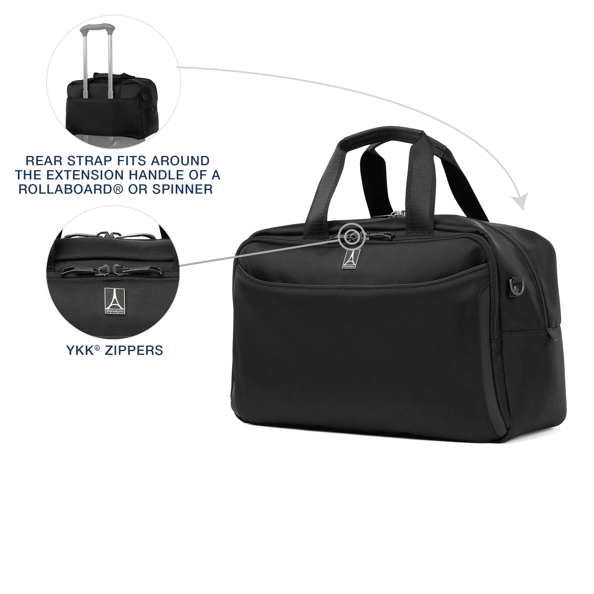 travelpro-crew-classic-underseat-tote-bag-lightweight-personal-item-black image 5