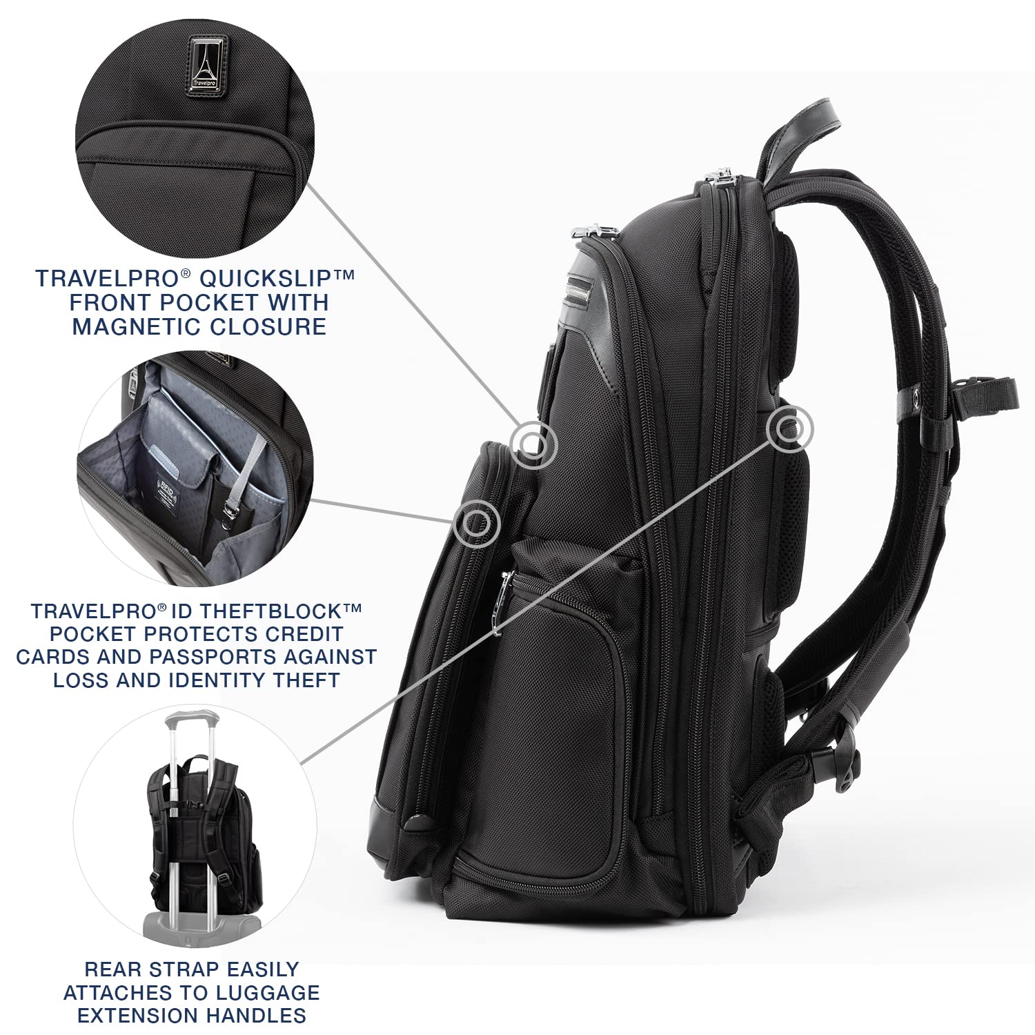 travelpro-platinum-elite-business-laptop-backpack-fits-17-5-laptop-shadow-black image 5
