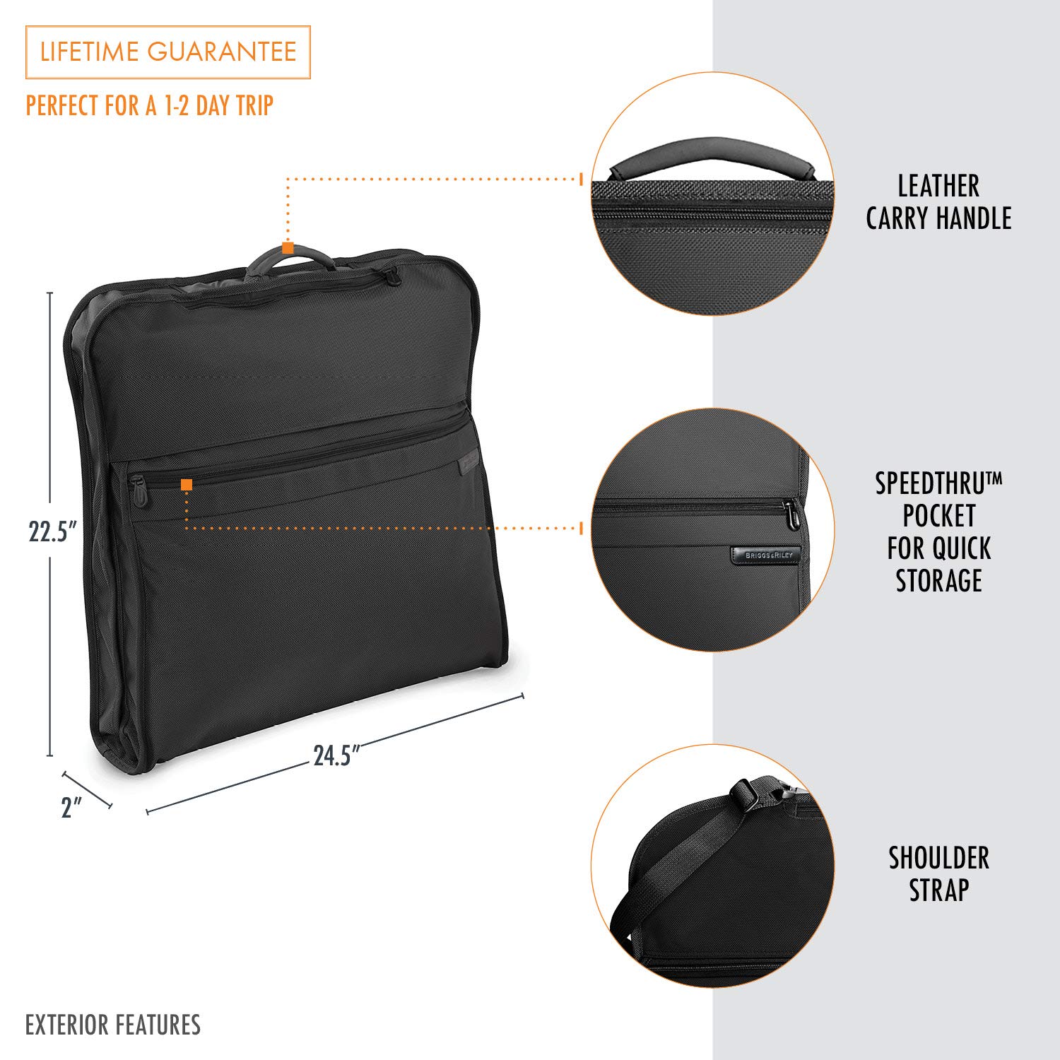 briggs-riley-baseline-classic-garment-cover-bag-black-holds-1-2-suits image 2