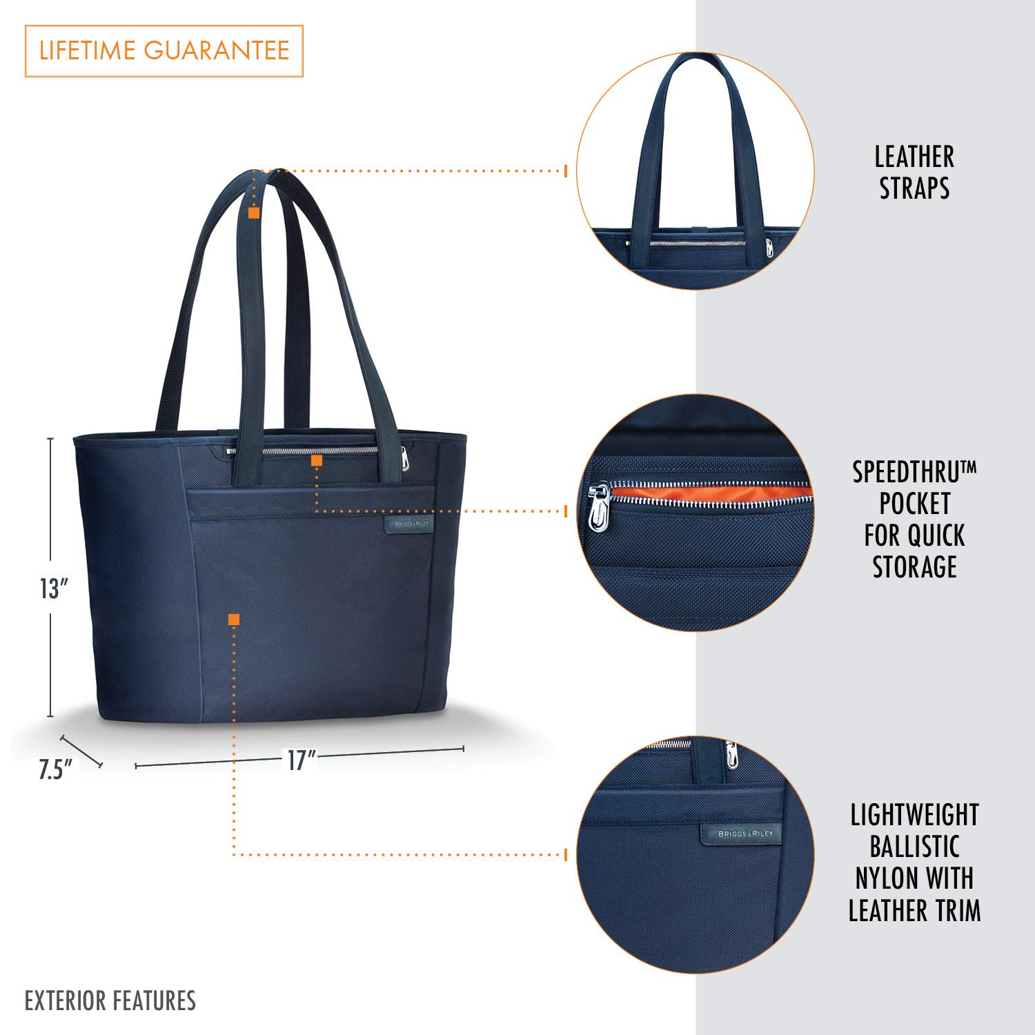 briggs-riley-baseline-large-shopping-tote-bag-navy image 2