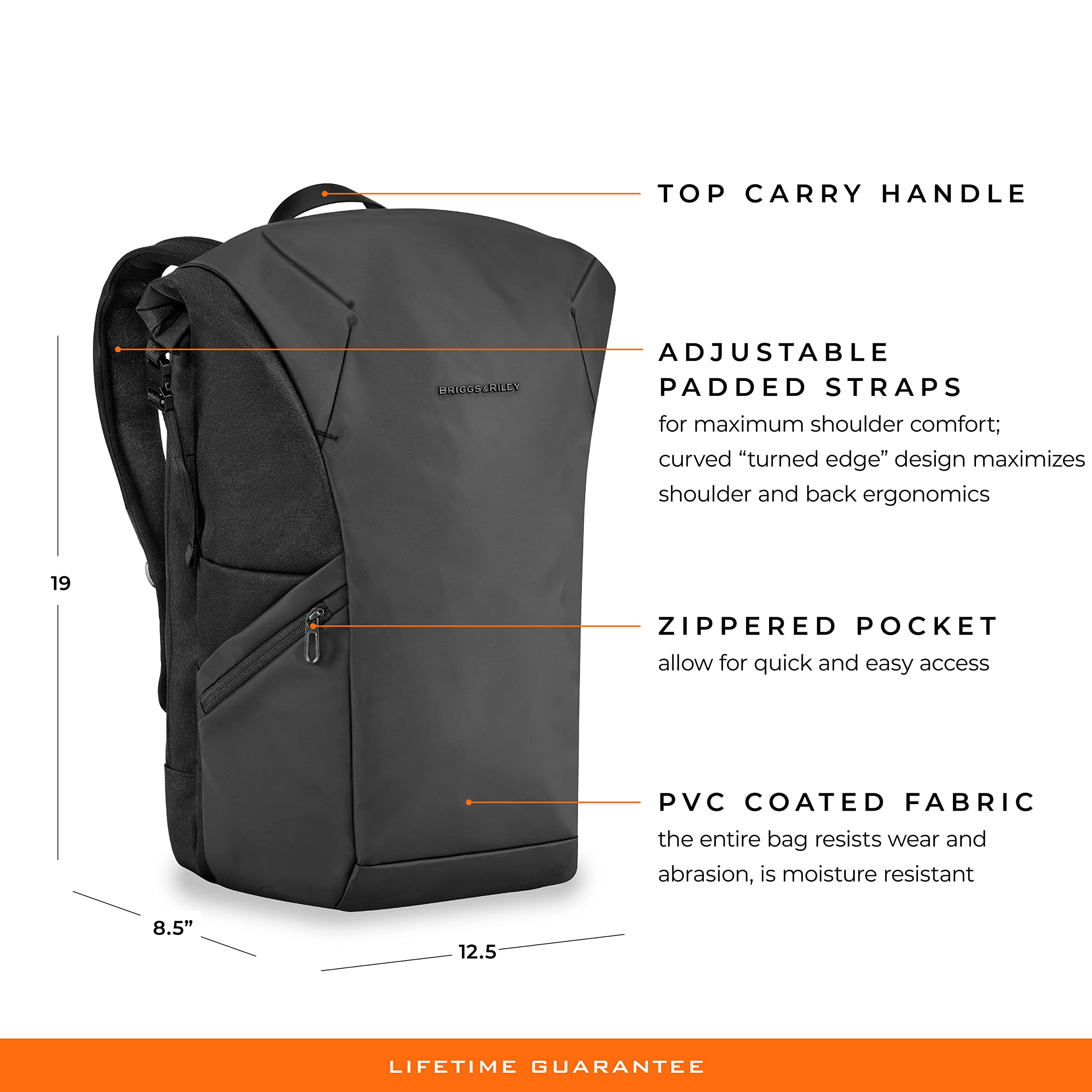 briggs-riley-delve-large-roll-top-laptop-backpack-black-water-resistant-fits-17- image 2