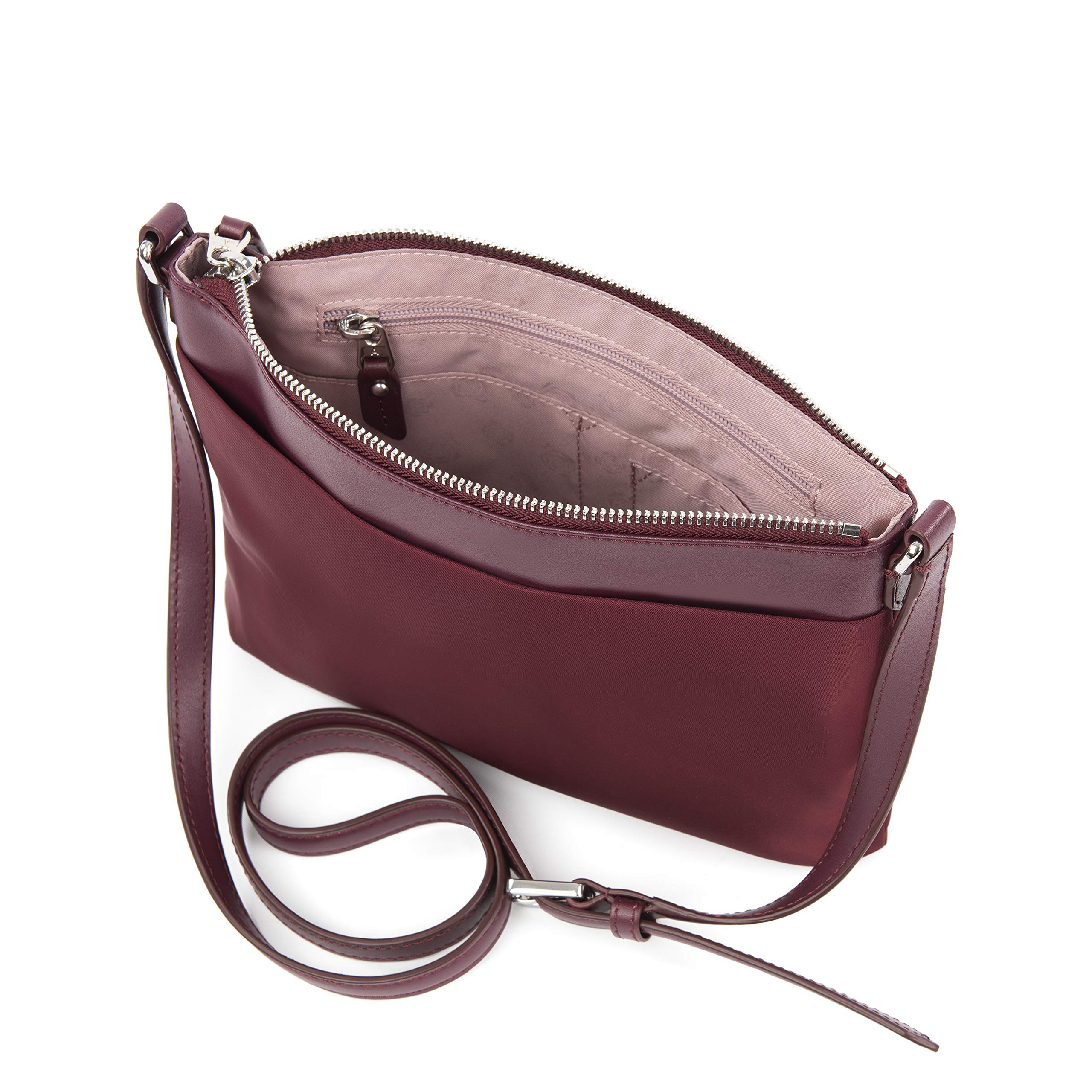 travelpro-platinum-elite-women-s-crossbody-lightweight-nylon-purse-with-leather- image 8