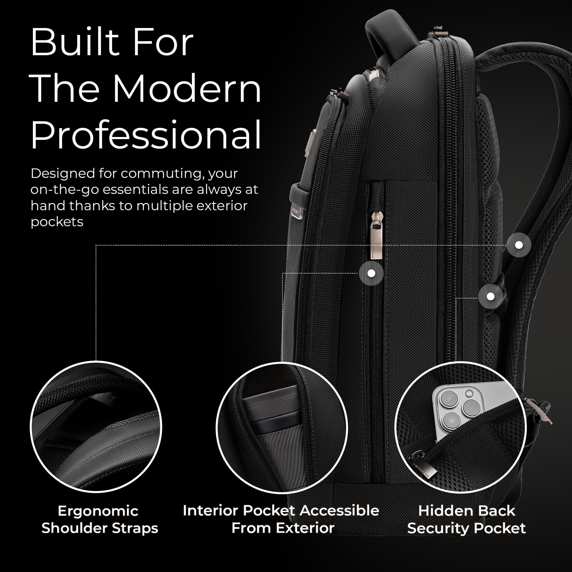 briggs-riley-work-slim-backpack-sleek-commuter-backpack-for-professionals-black image 3