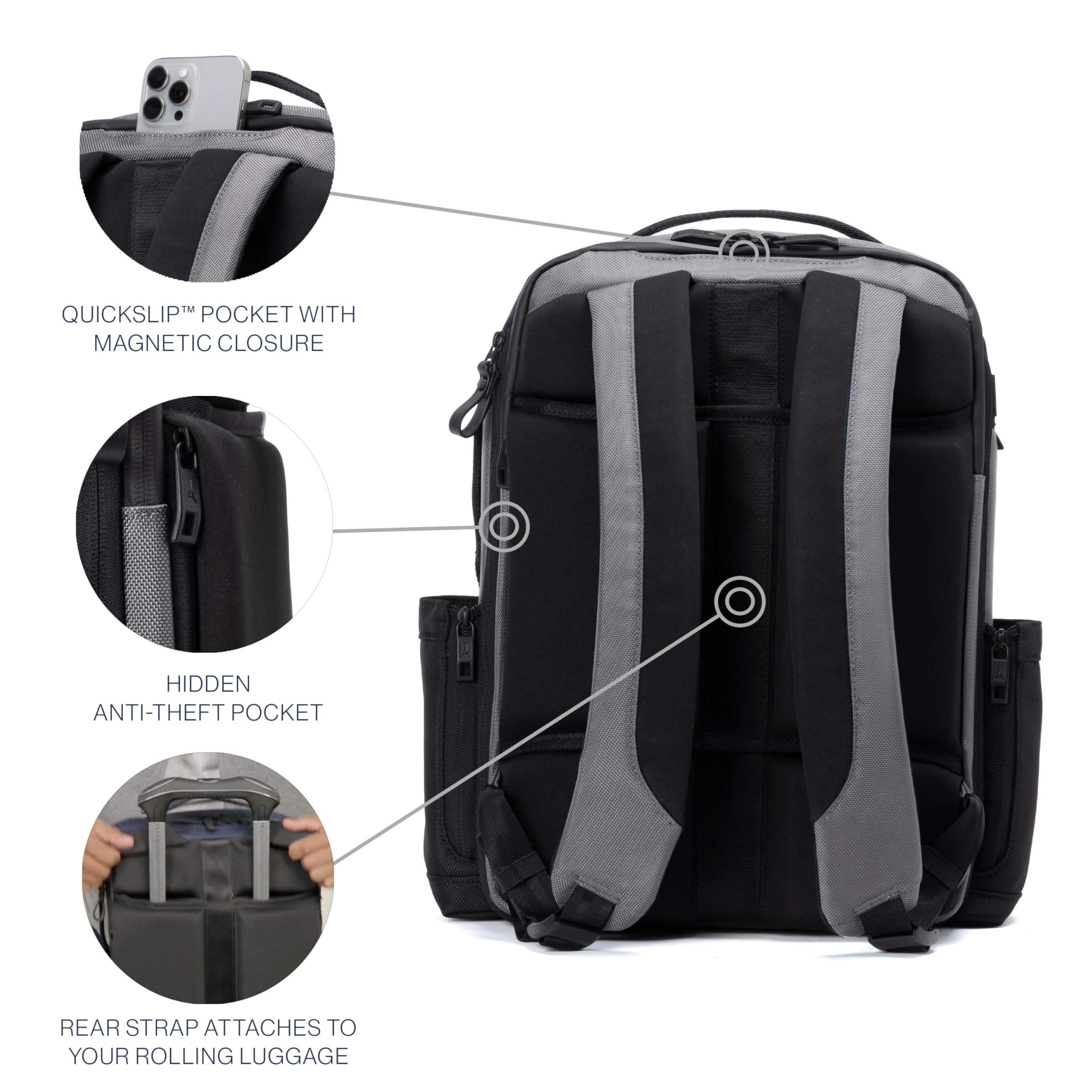 travelpro-altitude-slim-expandable-travel-laptop-backpack-20-24l-fits-16-laptop- image 5