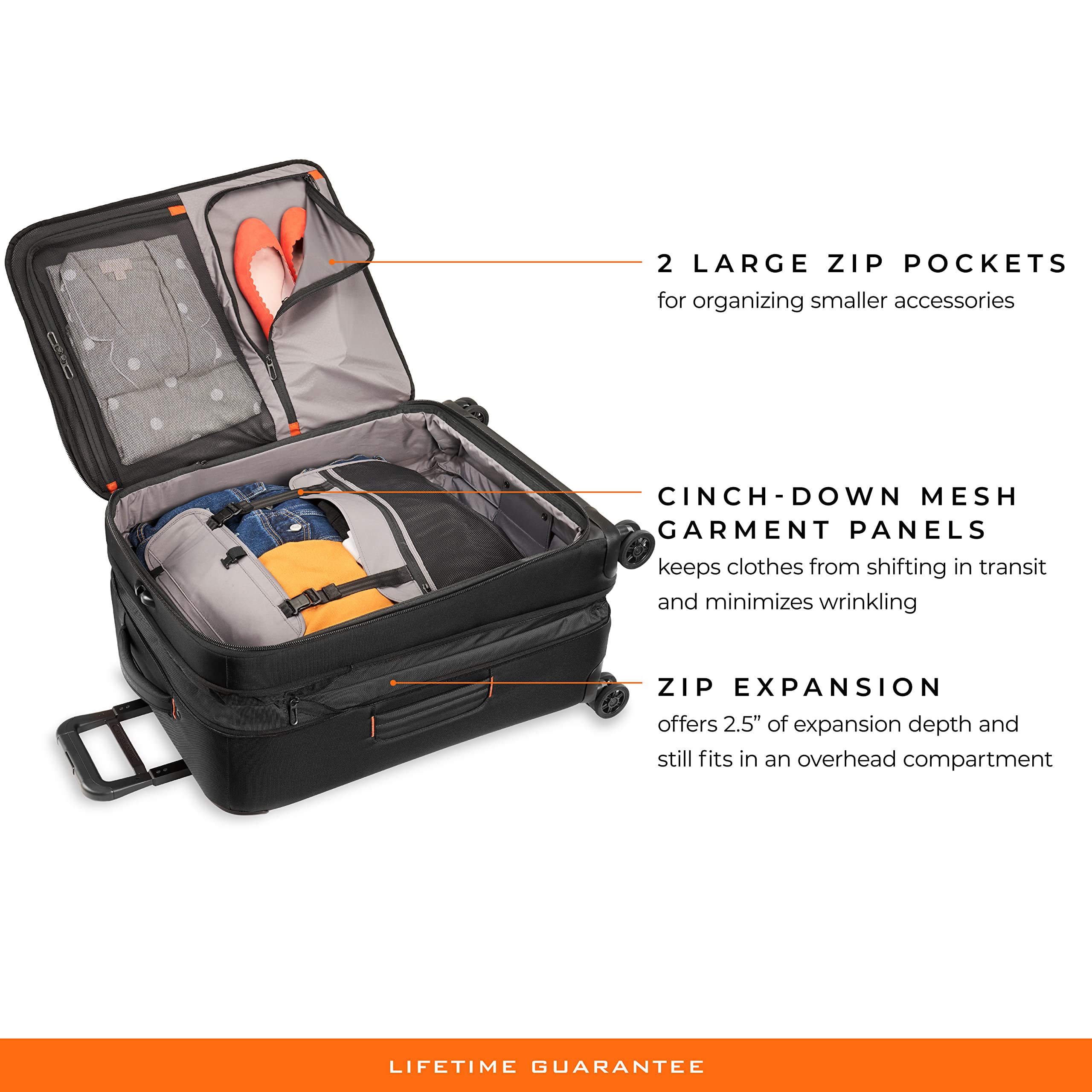 briggs-riley-zdx-26-medium-expandable-spinner-checked-luggage-black image 4