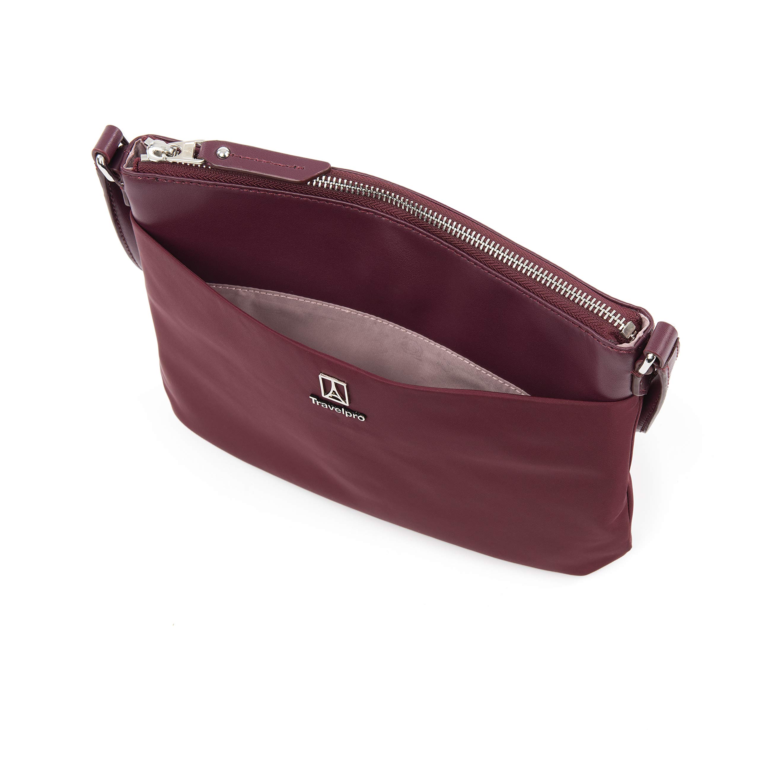 travelpro-platinum-elite-women-s-crossbody-lightweight-nylon-purse-with-leather- image 6