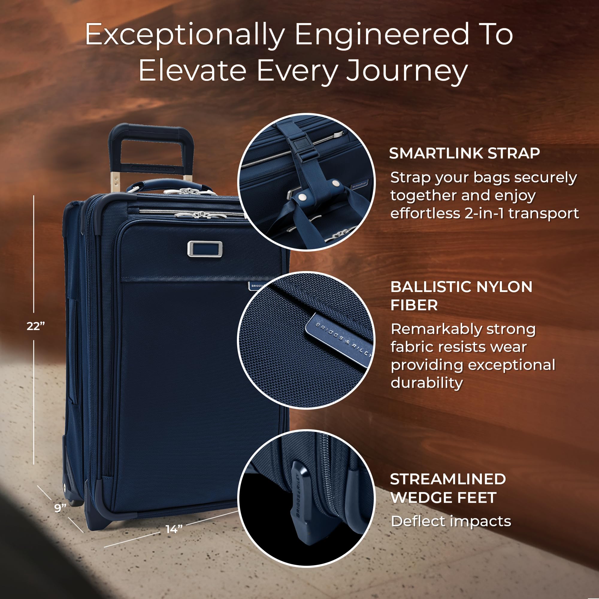 briggs-riley-essential-22-2-wheel-expandable-carry-on-baseline-collection-navy image 2