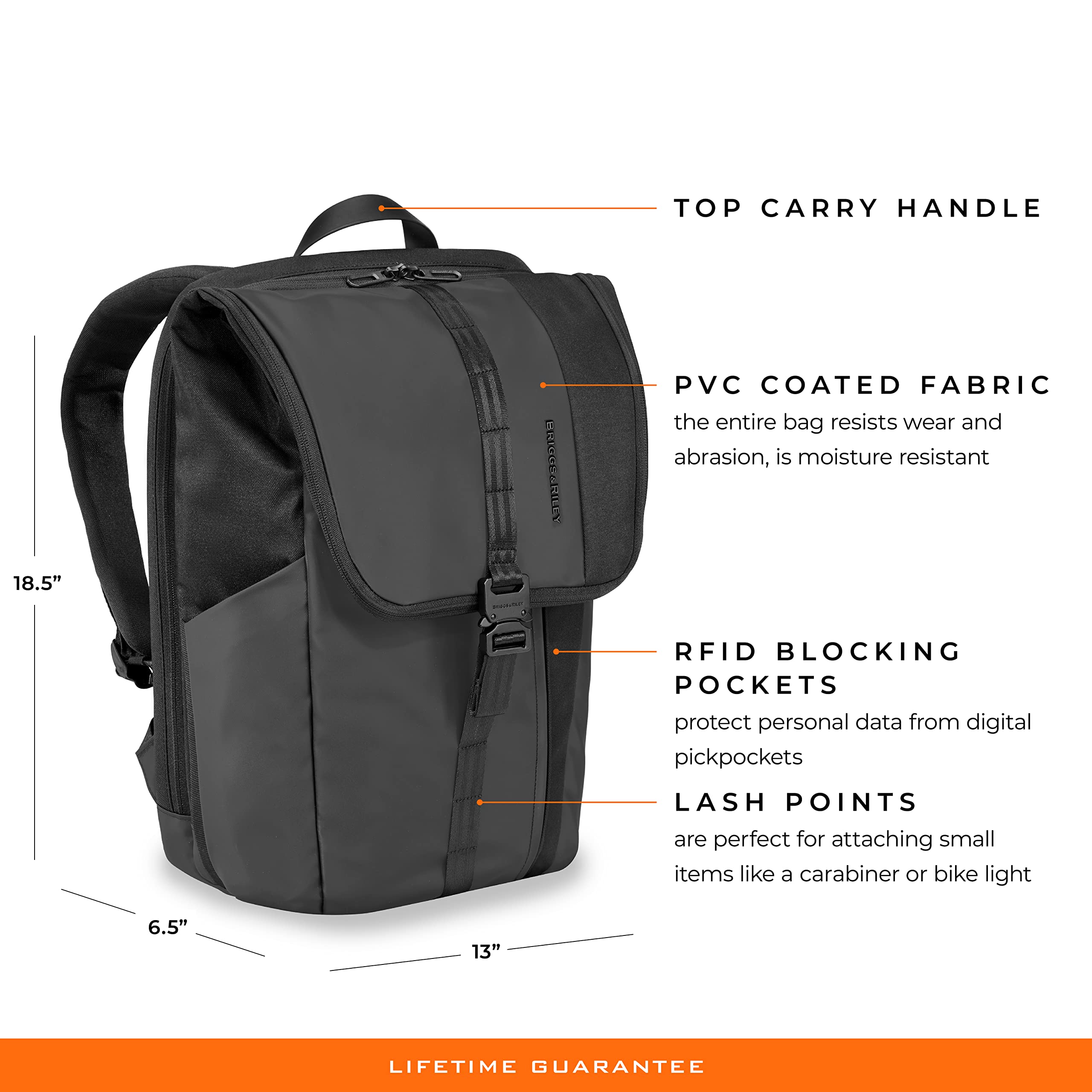 briggs-riley-delve-large-fold-over-laptop-backpack-black-18-5-x-13-x-6-5 image 2