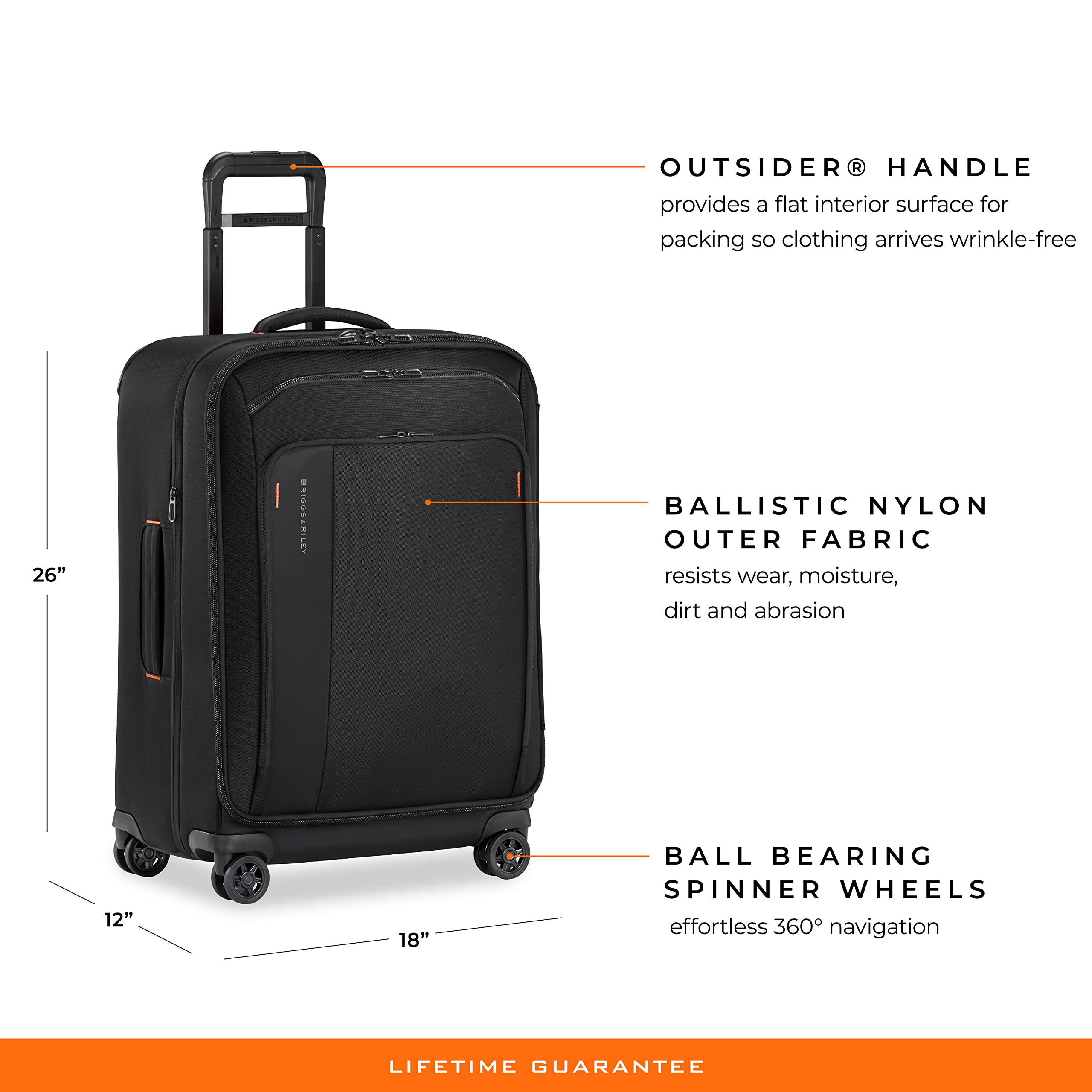 briggs-riley-zdx-26-medium-expandable-spinner-checked-luggage-black image 2