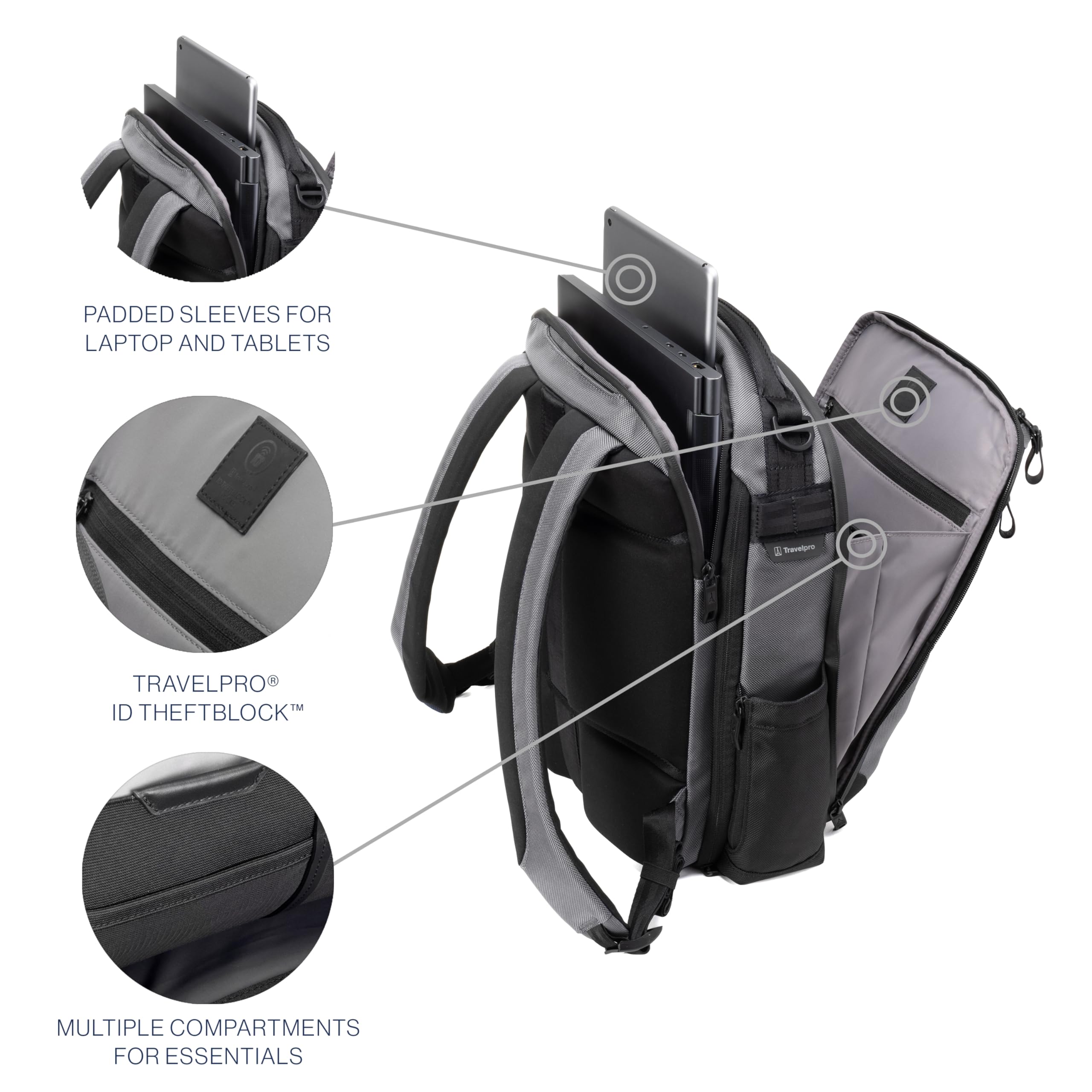 travelpro-altitude-slim-expandable-travel-laptop-backpack-20-24l-fits-16-laptop- image 3