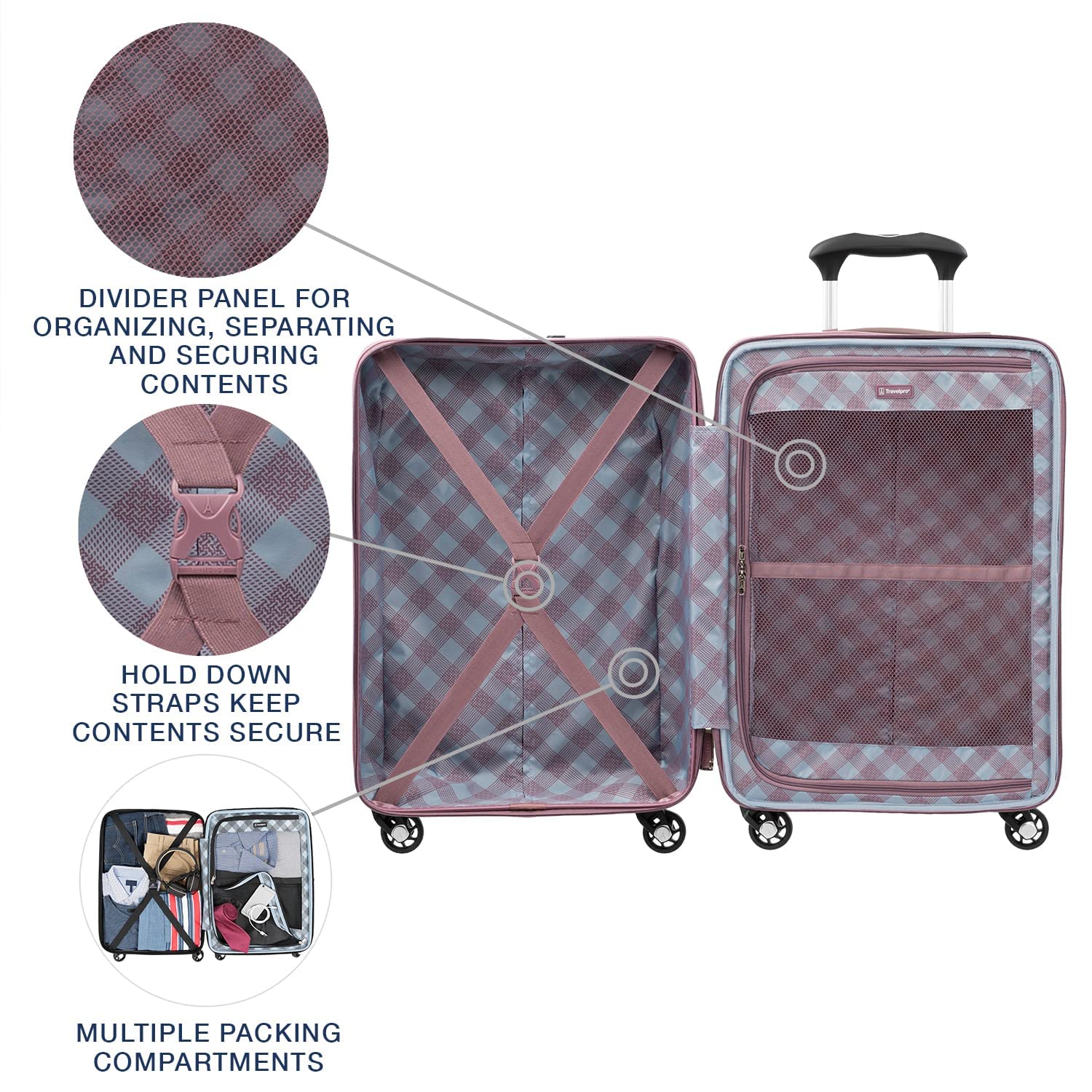 travelpro-maxlite-5-carry-on-hardside-spinner-21-inch-dusty-rose-non-expandable image 4
