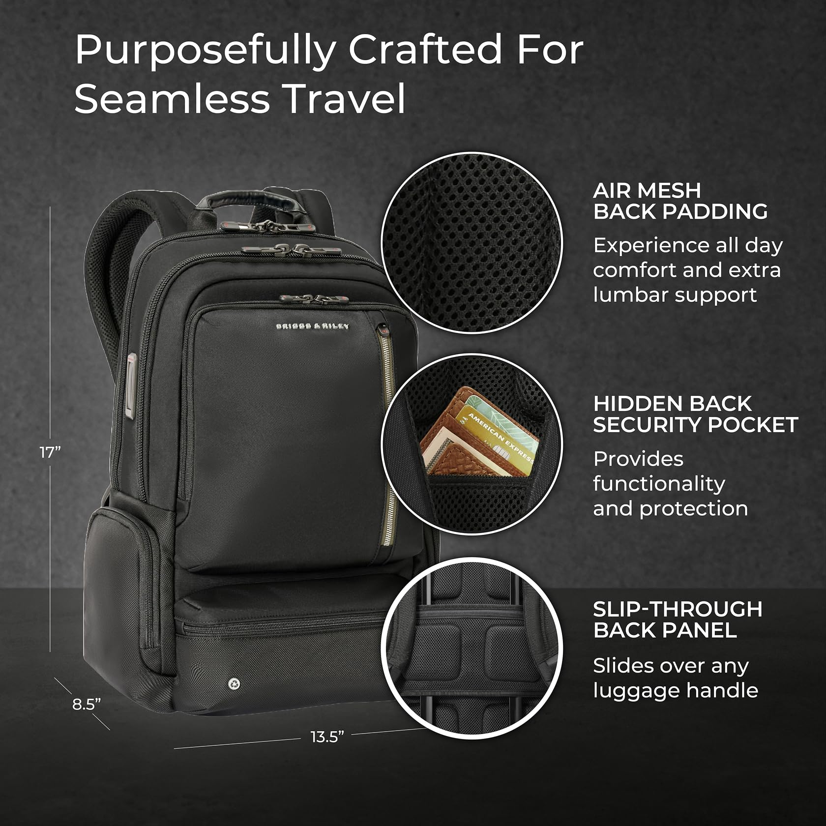 briggs-riley-large-cargo-backpack-carry-on-travel-backpack-for-women-men-fits-up image 2