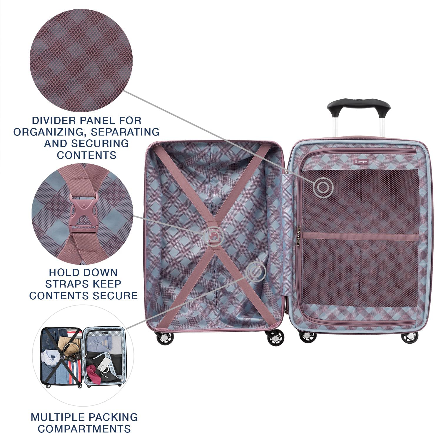 travelpro-maxlite-5-hardside-expandable-spinner-25-inch-dusty-rose-checked-mediu image 4