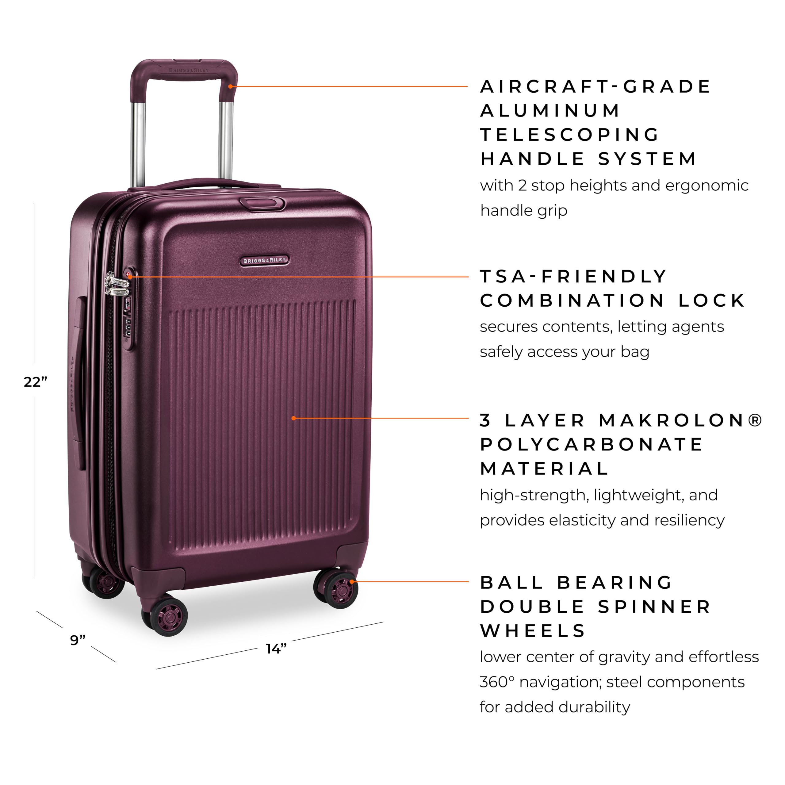 briggs-riley-sympatico-hardside-domestic-spinner-luggage-plum-22-inch-carry-on image 2