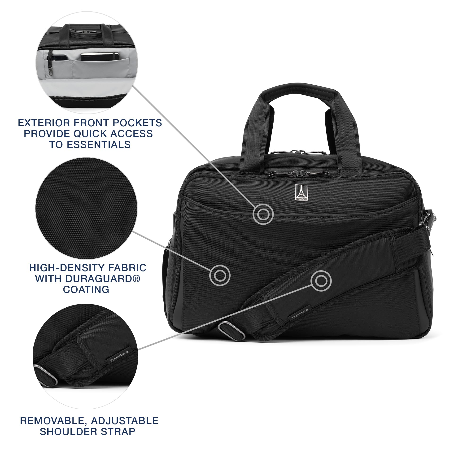 travelpro-crew-classic-underseat-tote-bag-lightweight-personal-item-black image 4