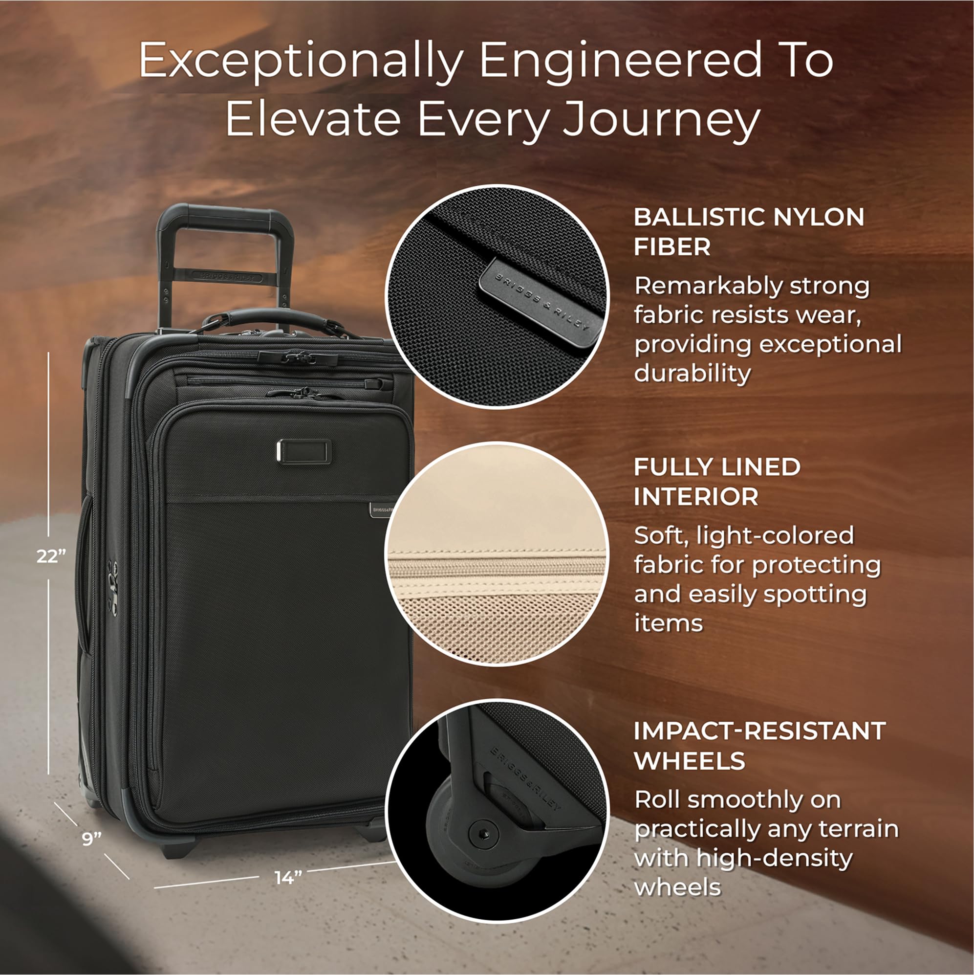 briggs-riley-22-carry-on-2-wheel-garment-bag-baseline-collection-black image 2