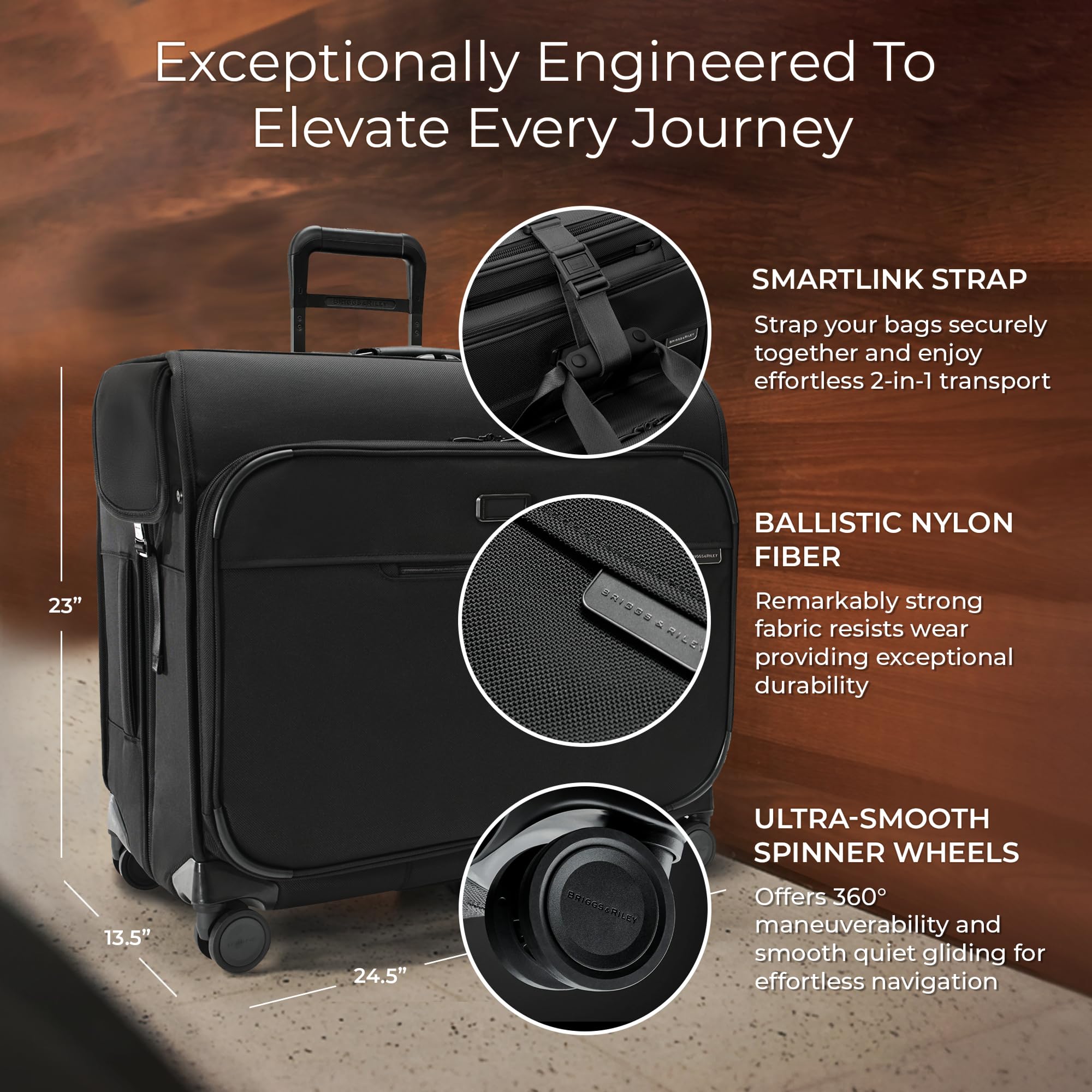 briggs-riley-baseline-deluxe-wardrobe-spinner-checked-luggage-with-garment-bag-3 image 2