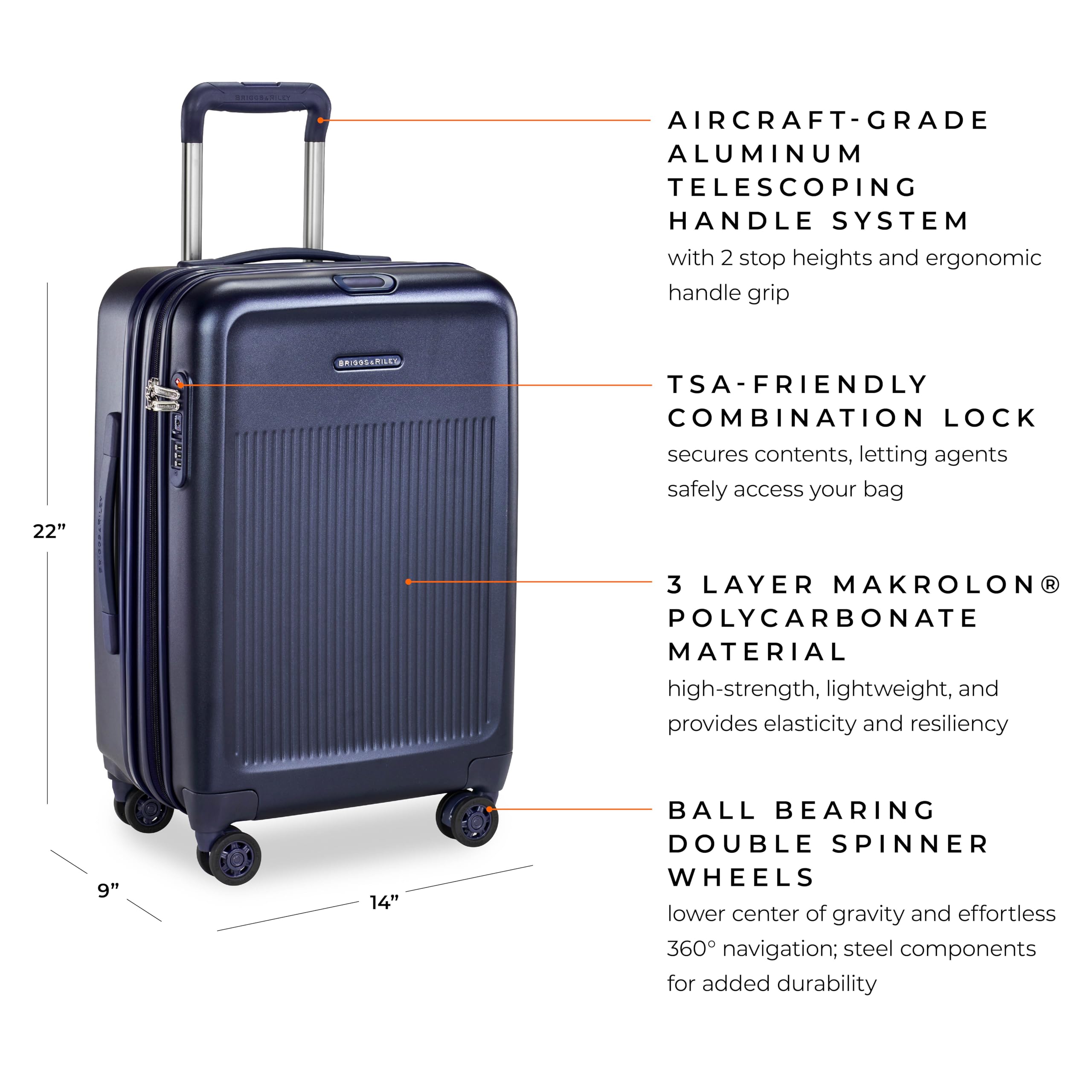 briggs-riley-sympatico-hardside-domestic-spinner-luggage-matte-navy-22-inch-carr image 2