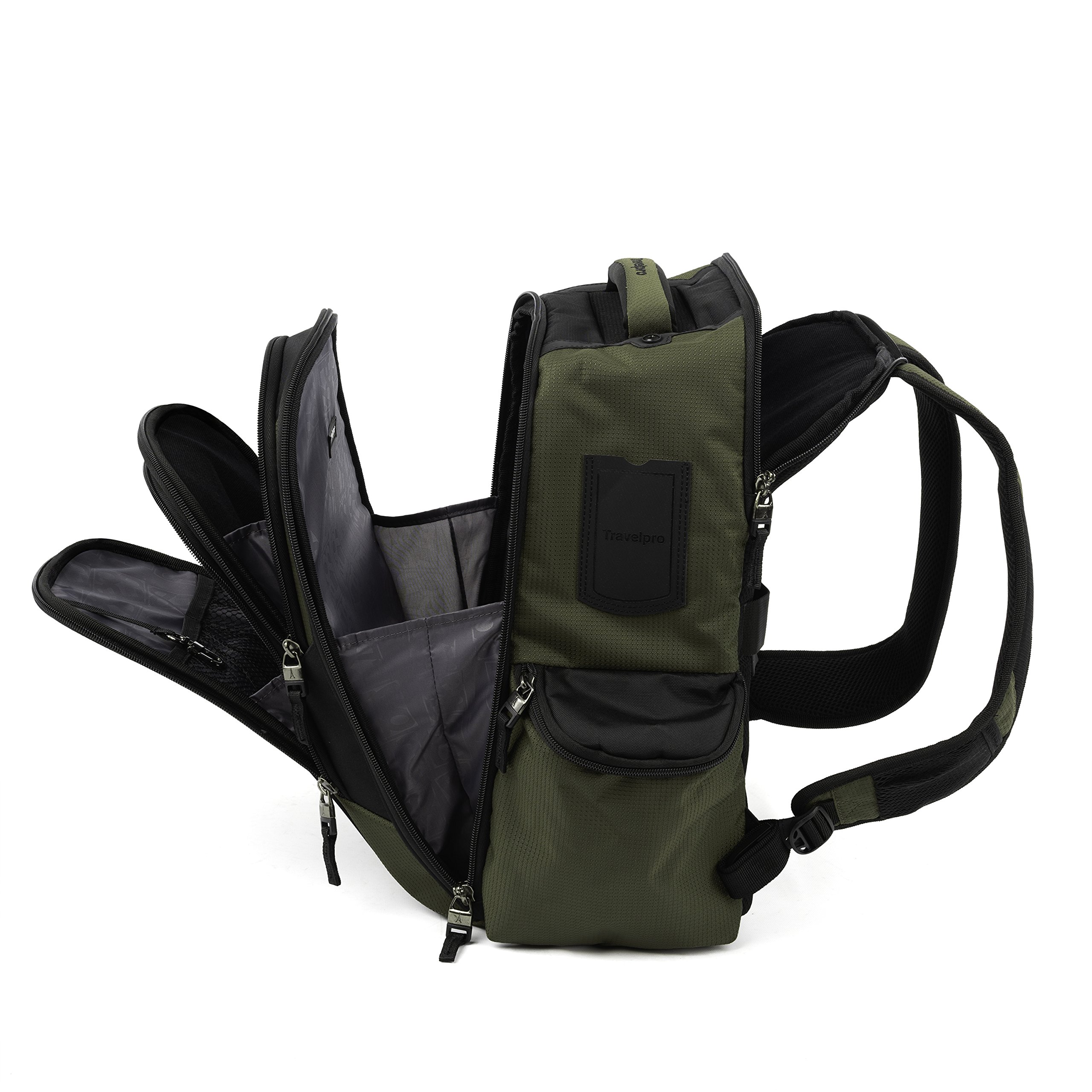 travelpro-bold-lightweight-rugged-backpack-fits-15-6-laptop-olive-black image 7