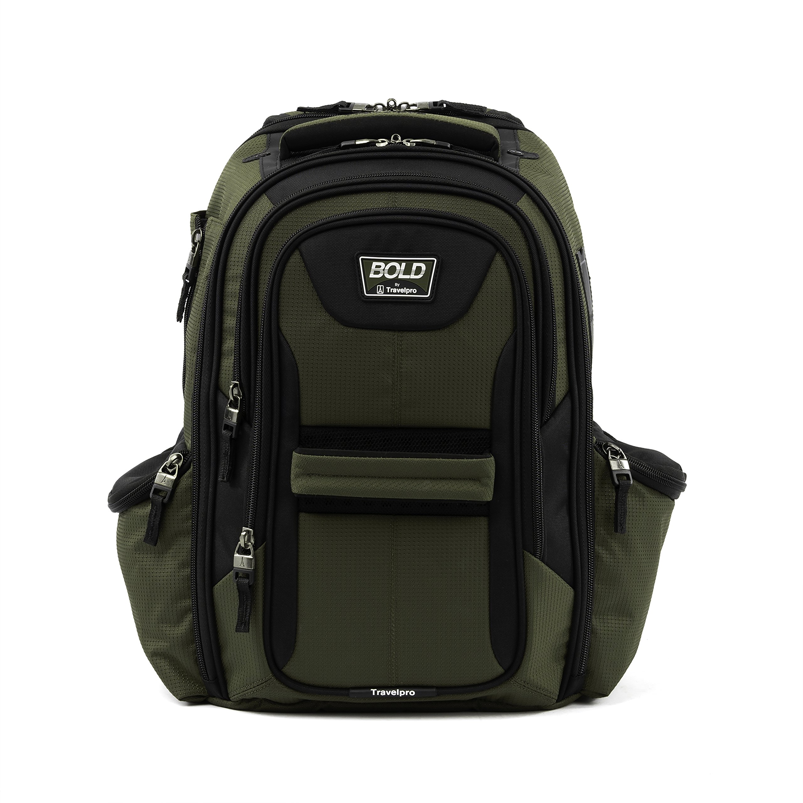 travelpro-bold-lightweight-rugged-backpack-fits-15-6-laptop-olive-black image 4