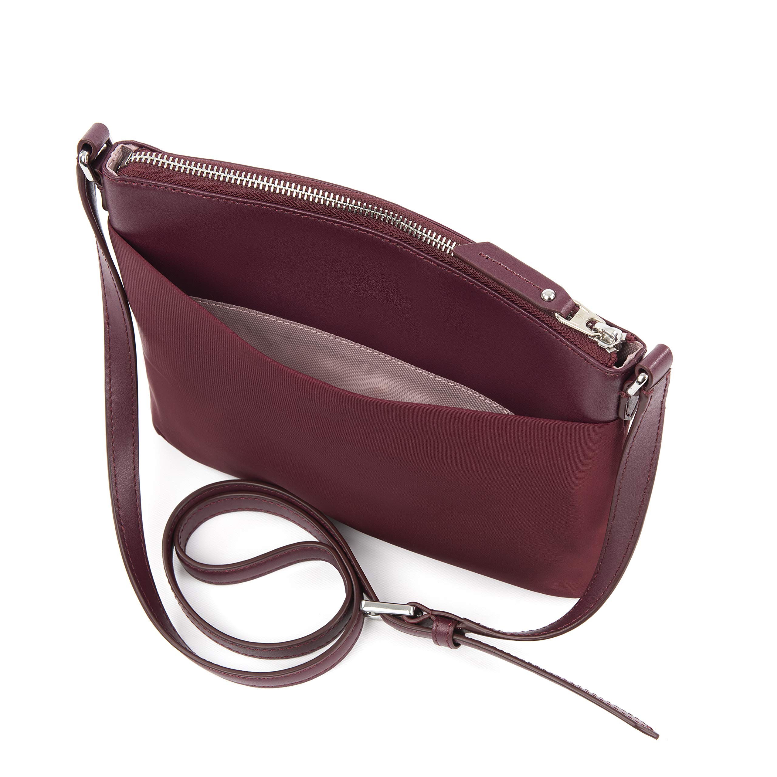 travelpro-platinum-elite-women-s-crossbody-lightweight-nylon-purse-with-leather- image 3