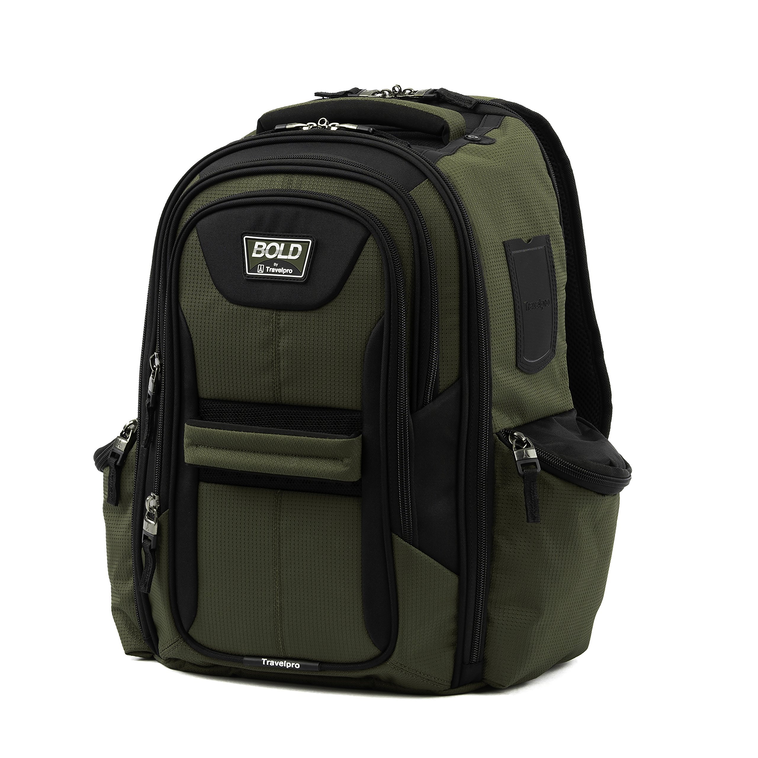 travelpro-bold-lightweight-rugged-backpack-fits-15-6-laptop-olive-black image 1
