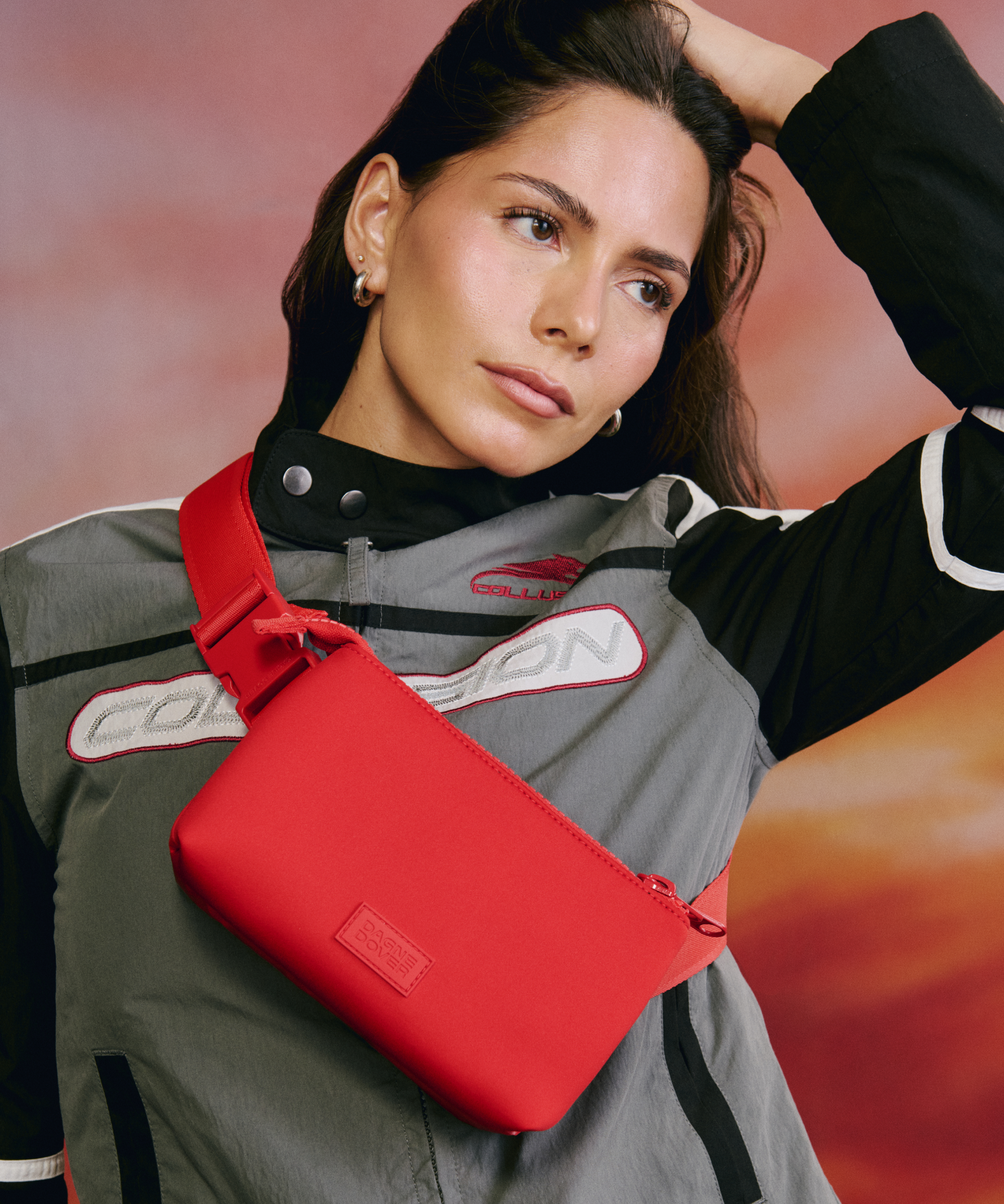 dagne-dover-bennie-sling-in-cherry-hands-free-neoprene-sling-with-repreve-back-p image 6
