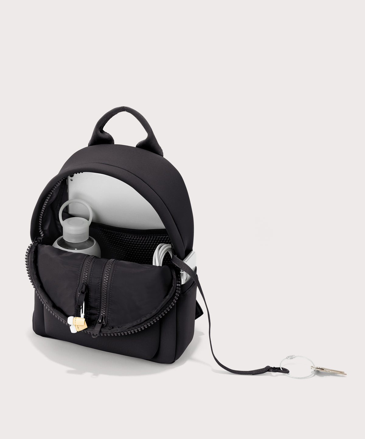 dagne-dover-dakota-backpack-in-onyx-small-compact-neoprene-backpack-with-tablet- image 3